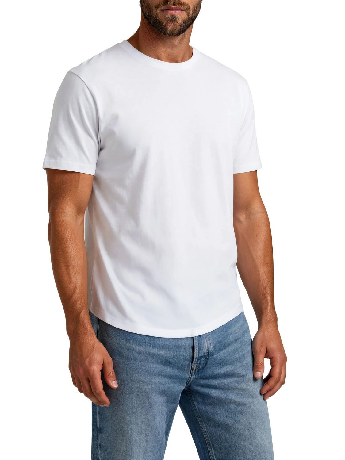ONLY & SONS T-Shirt Herren Basic Shirt ONSJEFF LONGY 5er Pack Regular Fit (Vorteilspack, 5-tlg) Kurzarm Tee Shirt mit Rundhalsausschnitt aus 100% Baumwolle