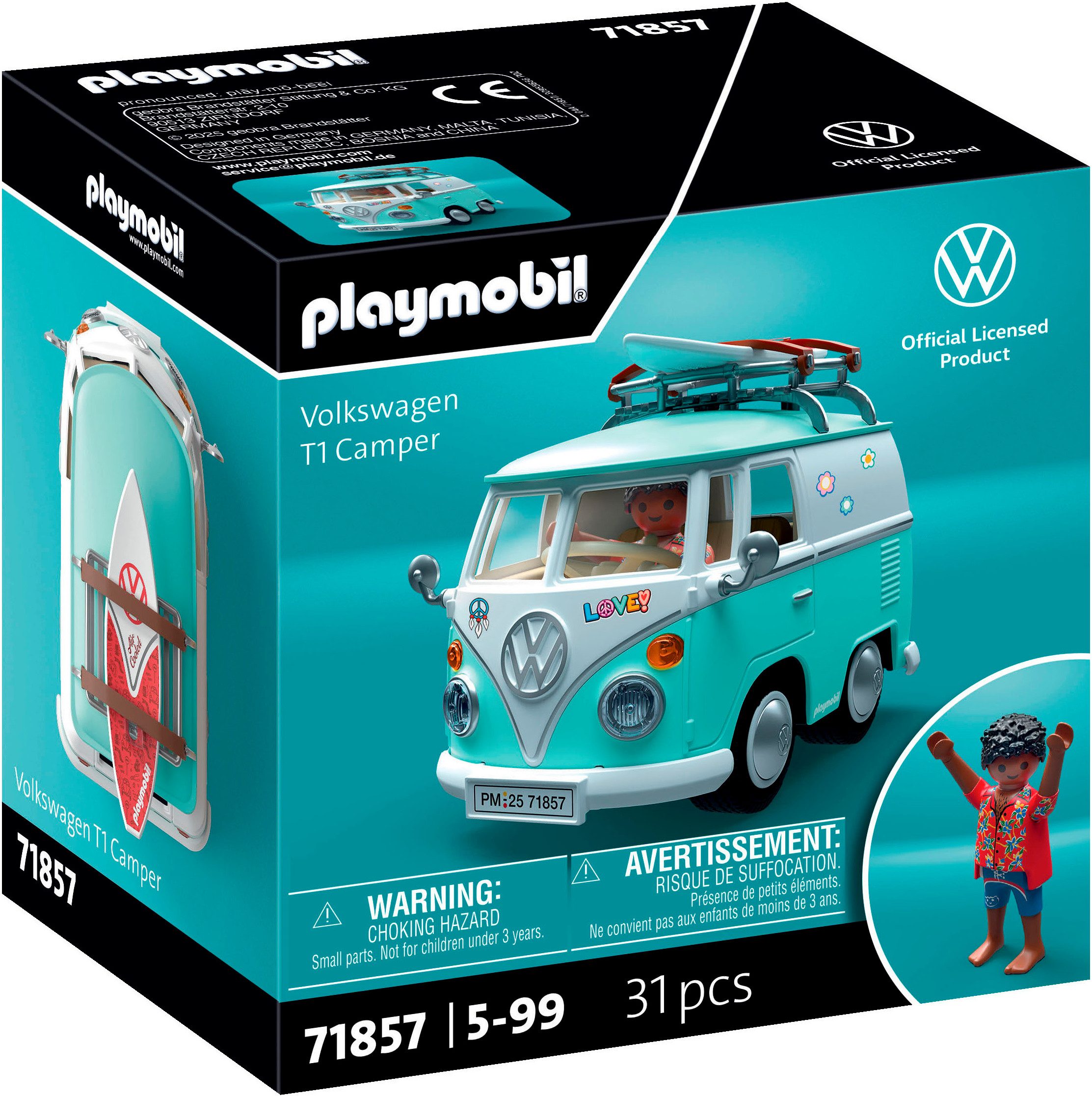Playmobil® PLAYMOBIL X Volkswagen T1 Camper (71857), Cars Konstruktions-Spielset, (31 St), Made in Europe