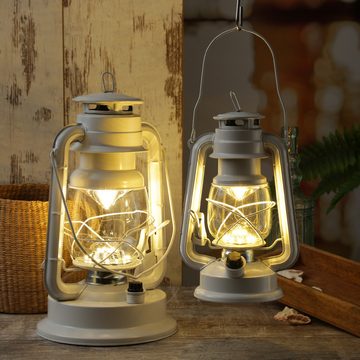YOUCAMP LED Laterne LED Sturmlaterne H: 25cm dimmbar Batterie Retro Laterne Campinglampe, LED Classic, warmweiß (2100K bis 3000K)
