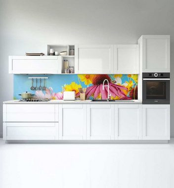 MyMaxxi Dekorationsfolie Küchenrückwand Sonniges Blumenfeld selbstklebend Spritzschutz Folie