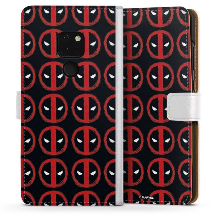 DeinDesign Handyhülle Deadpool Pattern Huawei Mate 20 Hülle Handy Flip Case Wallet Cover Handytasche Leder