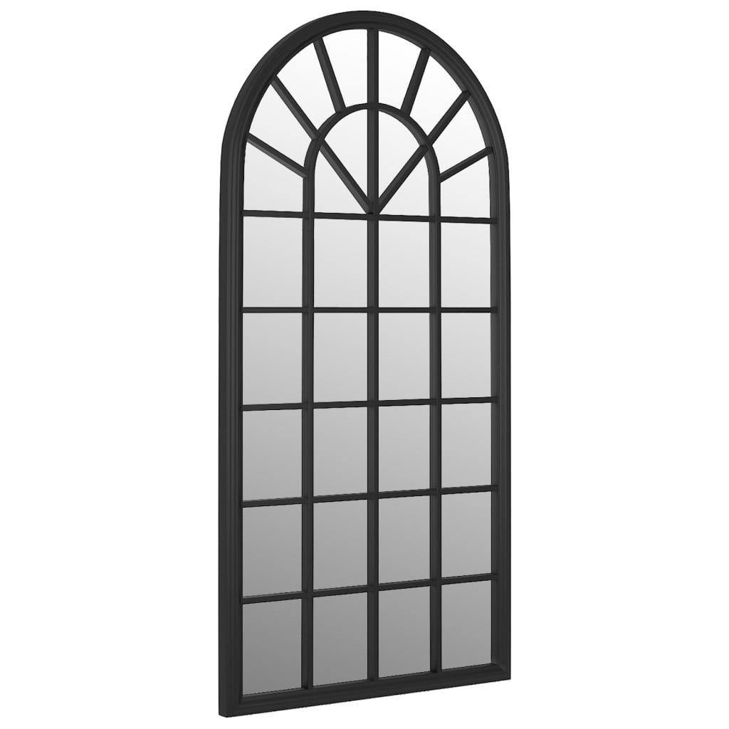 vidaXL Spiegel Gartenspiegel Schwarz 90x45 cm Eisen (1-St)
