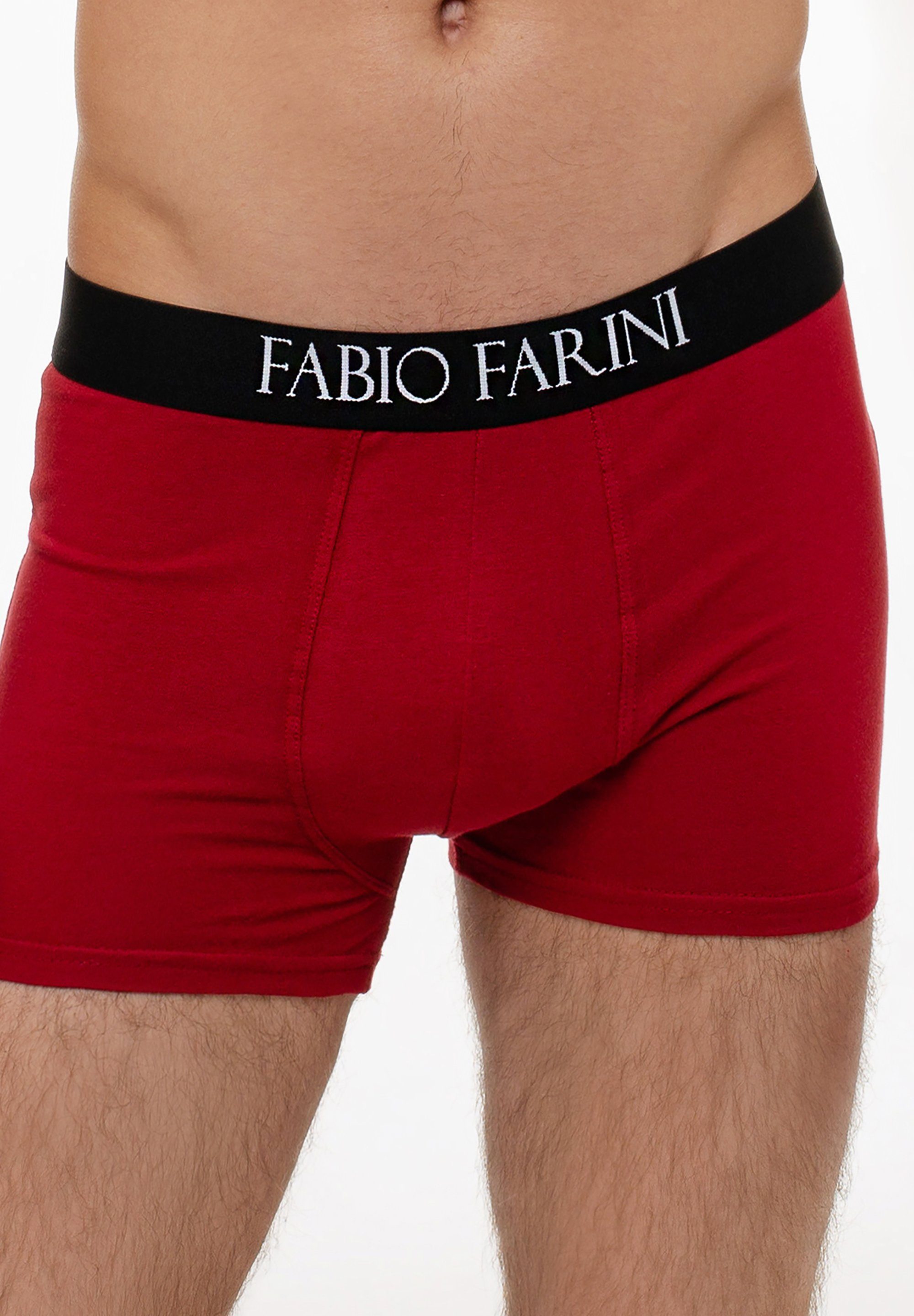 kratzenden ohne anliegende (6-St) Baumwolle, Herren Unterhosen Fabio Eng Farini Dunkelblau/Rot/Dunkelgrau Männer Boxershorts Zettel aus Retroshorts -