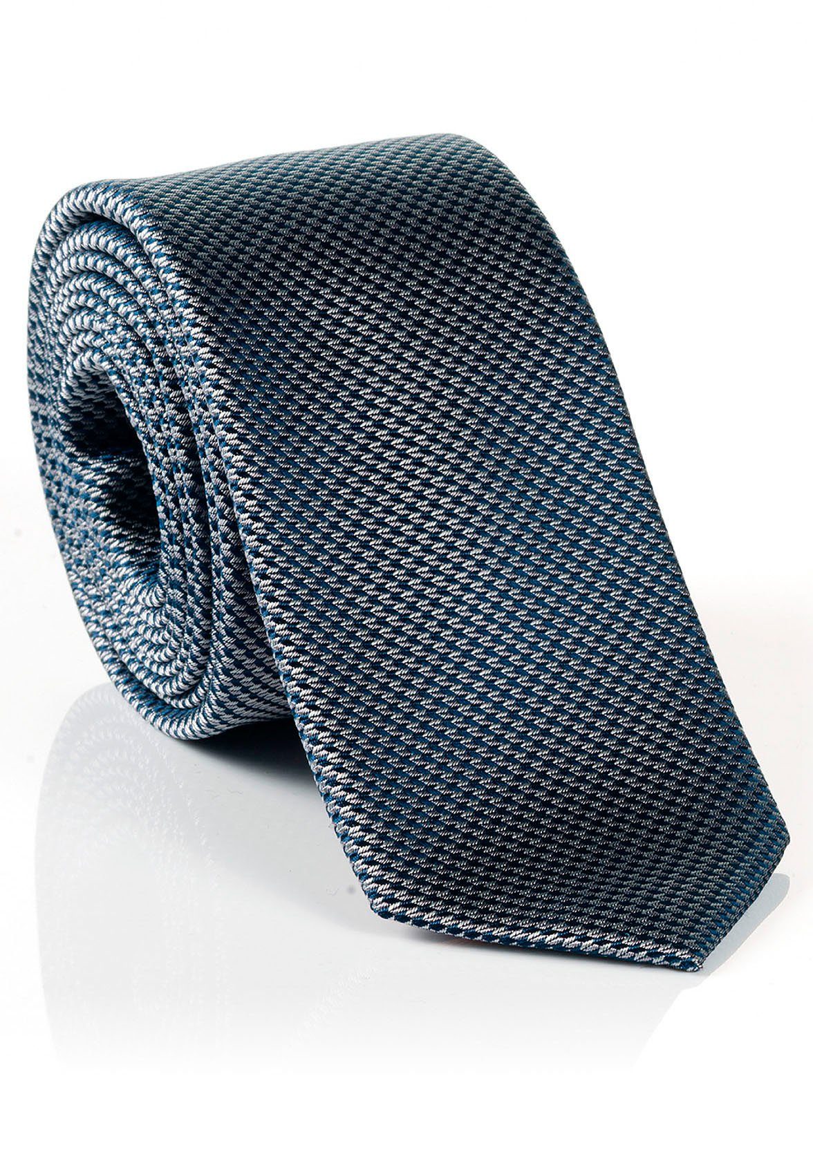 MONTI Krawatte Tragekomfort Seide, hohem verarbeitete LANDO Hochwertig Minimal-Muster, Reine Seidenkrawatte mit