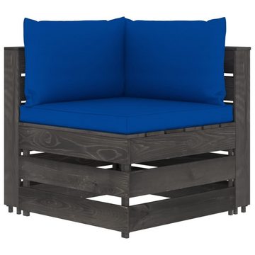 vidaXL Gartenlounge-Set 2-Sitzer Outdoor-Sofa mit Kissen Grau Imprägniertes Kiefernholz