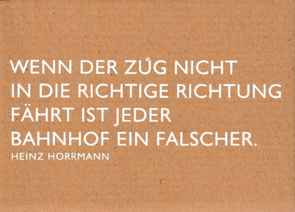 Thumbnail - Postkarte Pappcard-Postkarte "Wenn der Zug nicht in die richtige Richtung f ..."