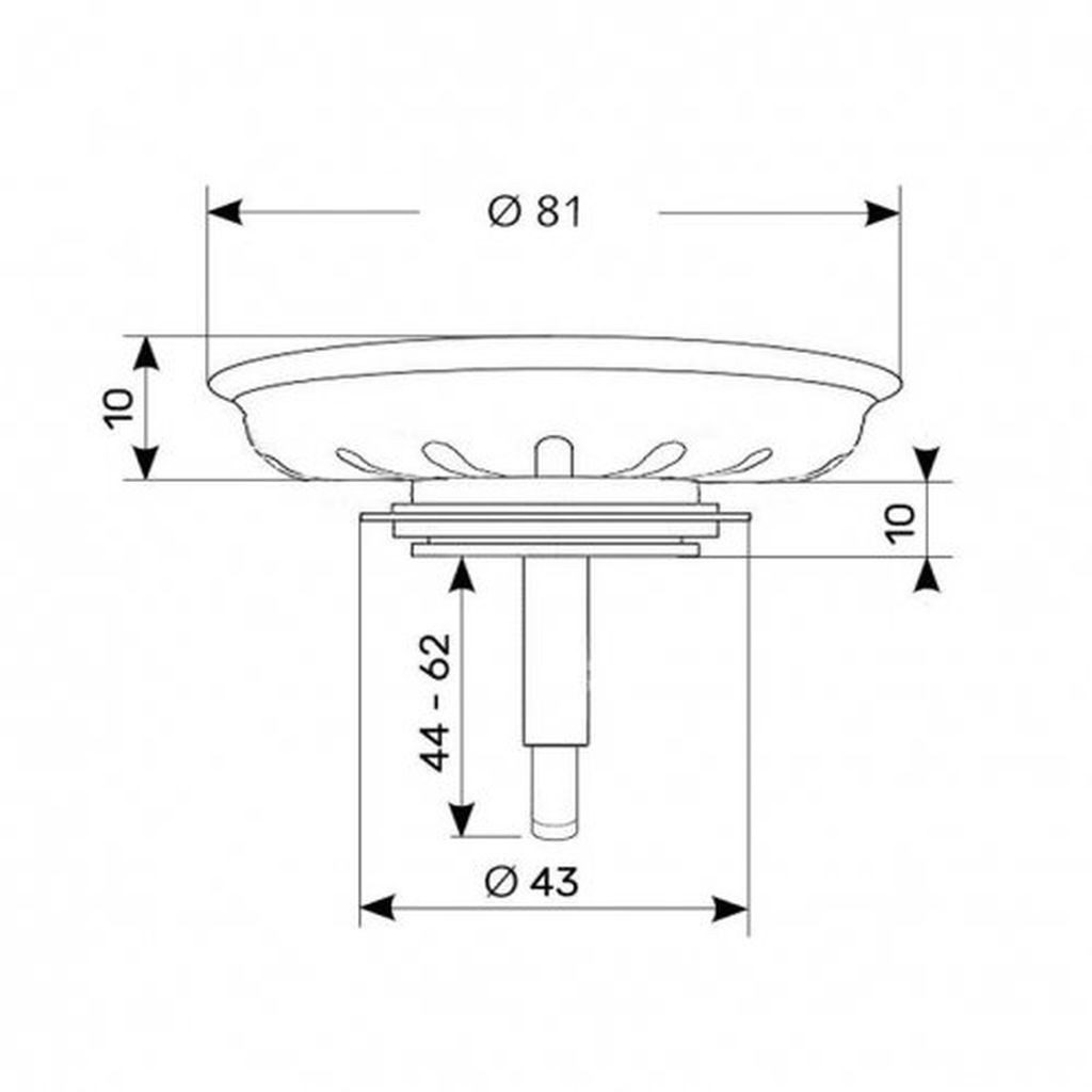 FRANKE Siebventil Excenter (133.0005.611) - Ø 82 mm, Schaft 8 mm – Bild 4 von 5