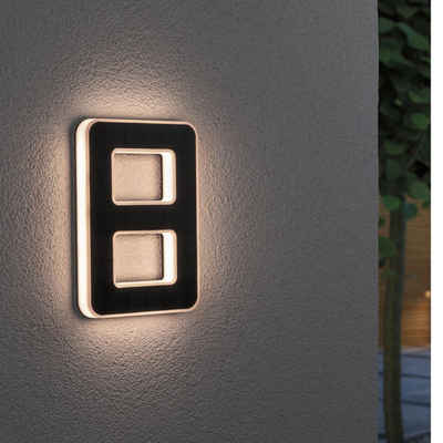 Paulmann LED Solarleuchte LED Solar Hausnummer 8 in Schwarz 0,2W 6lm IP44, keine Angabe, Leuchtmittel enthalten: Ja, fest verbaut, LED, warmweiss, Solarleuchten