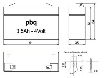 4V 3,5Ah passend für SL 5 LED Arbeitsleuchte AGM Bleiakkus, universell einsetzbar