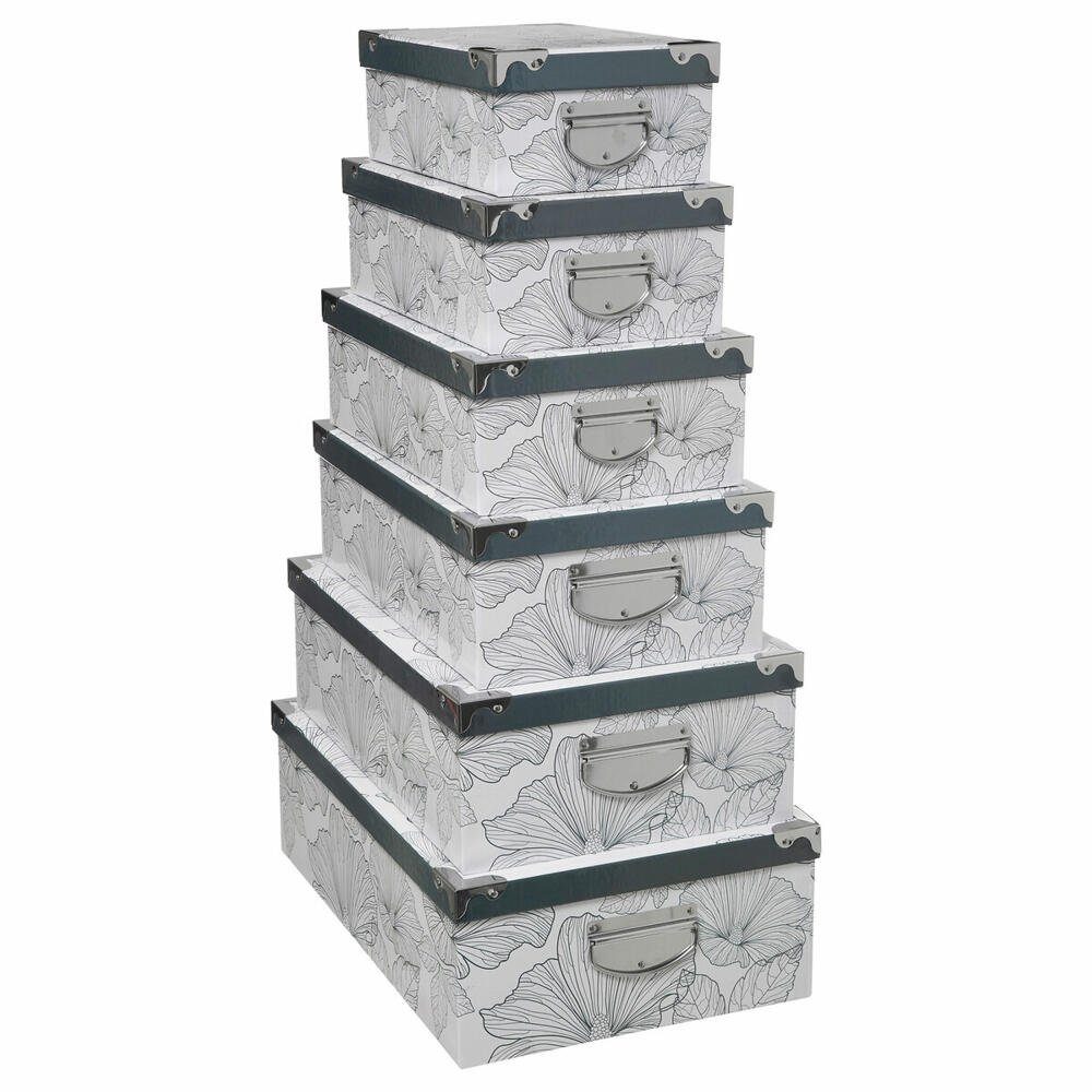 5five Simply Smart Aufbewahrungsbox Boxset Delicat 6-tlg. (Set, 6 St), stoßfeste Metall-Ecken