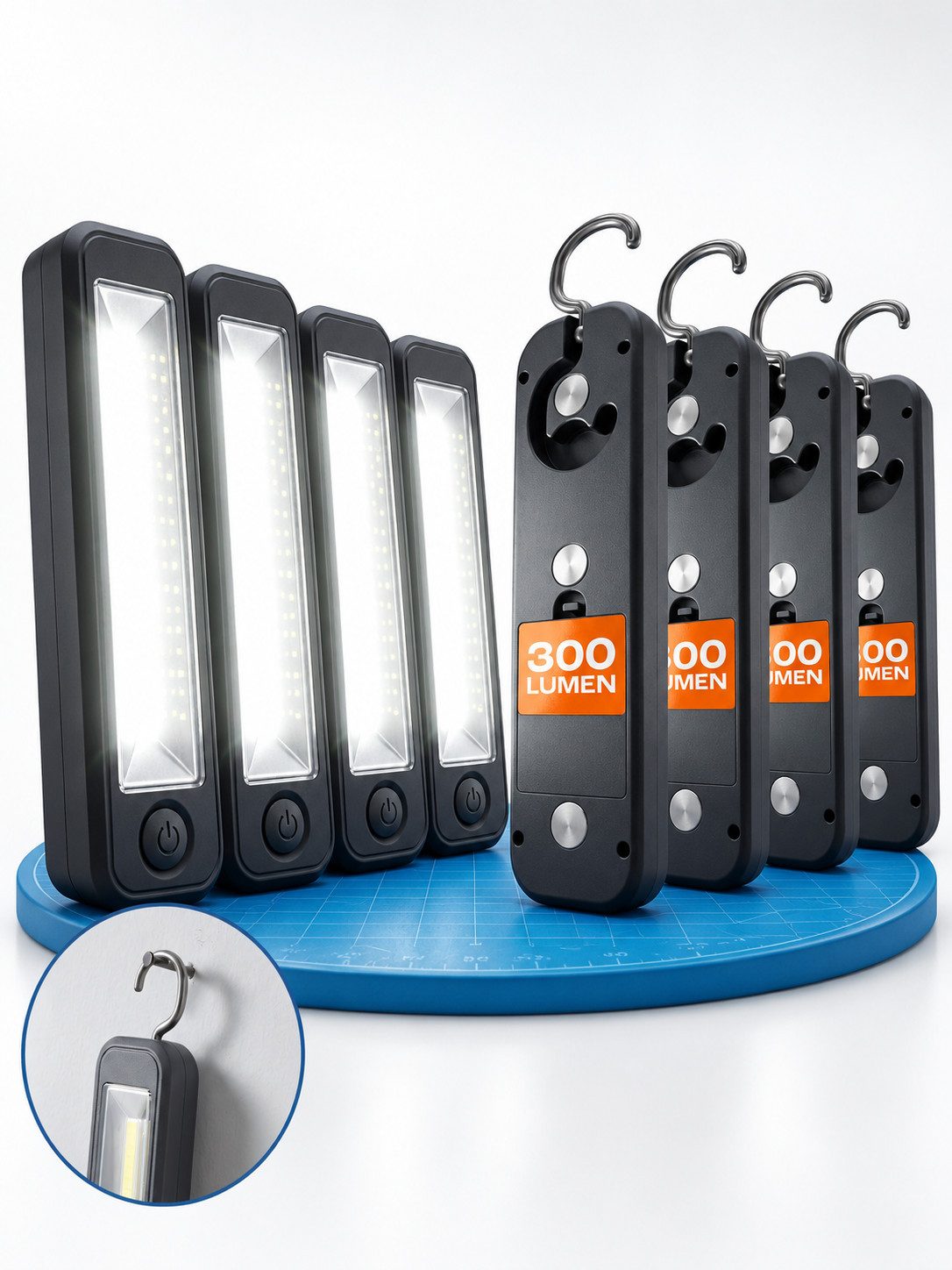 Northpoint LED Arbeitsleuchte Arbeitslampe Stableuchte Batterie Taschenlampe Magnet Haken