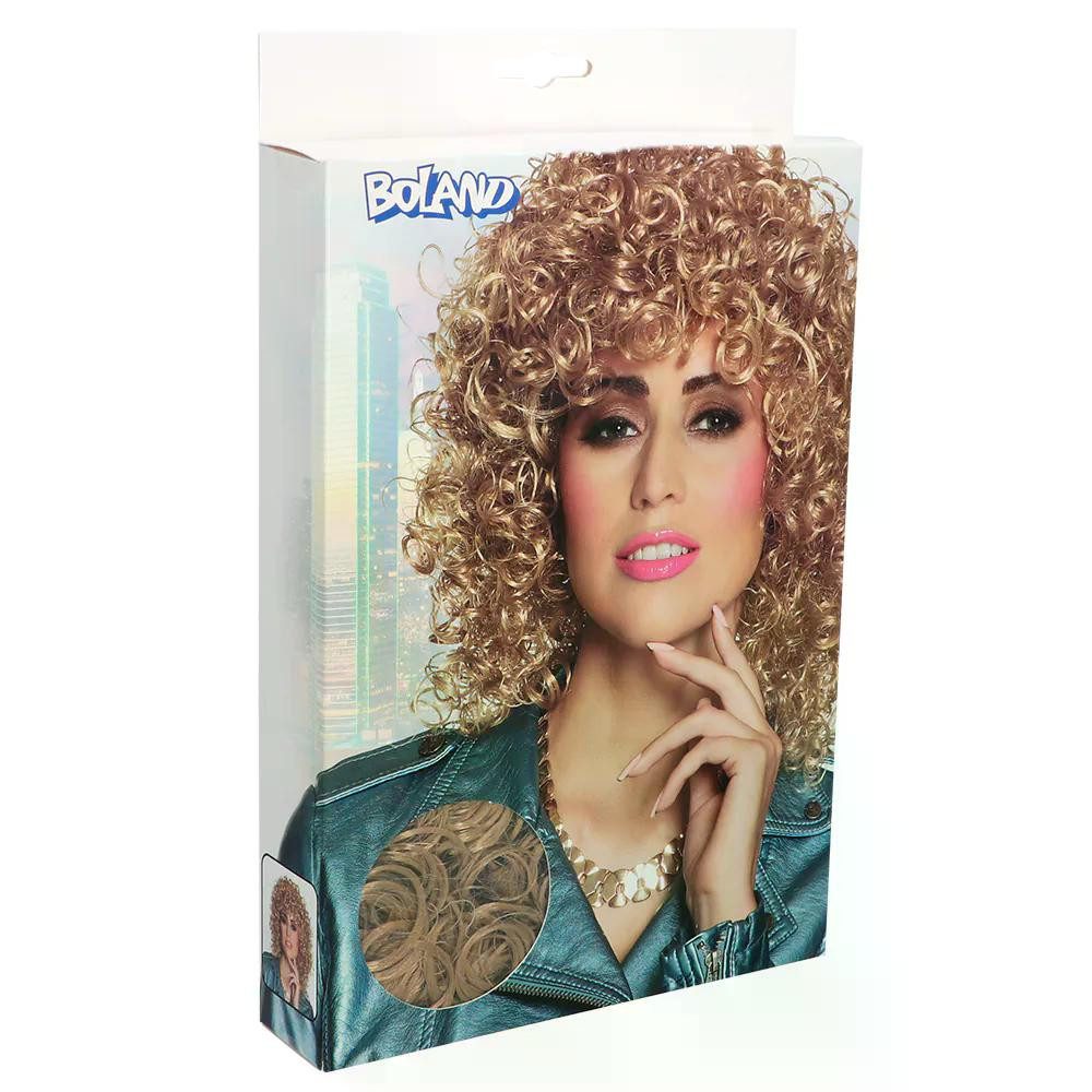 Boland Kostüm-Perücke Perücke Club Blond Retro-Lockenperücke für Damen 80-er Jahre Disco, Accessoire für 80-er Jahre Outfits und Retro-Kostüme