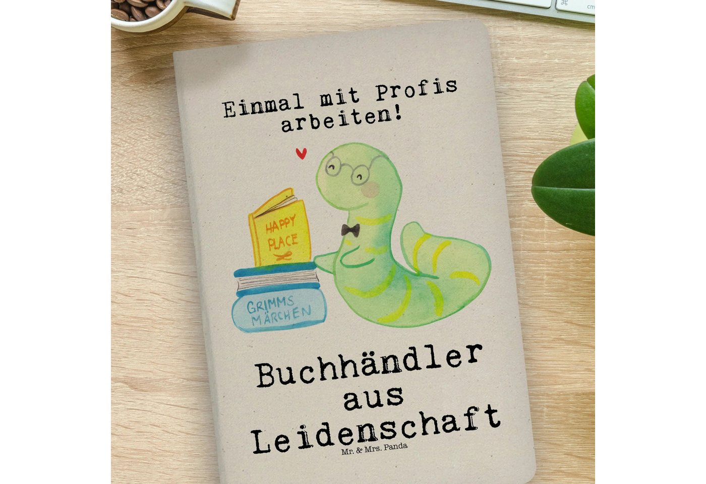 Thumbnail - Mr. & Mrs. Panda Notizbuch Buchhändler Leidenschaft - Transparent - Geschenk, Bibliothekar, DIN Mr. & Mrs. Panda, Bezaub...
