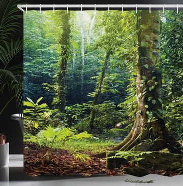 Abakuhaus Duschvorhang Moderner Digitaldruck mit 12 Haken auf Stoff Wasser Resistent Breite 175 cm, Höhe 180 cm, Urwald Wilder Efeu auf Bäume