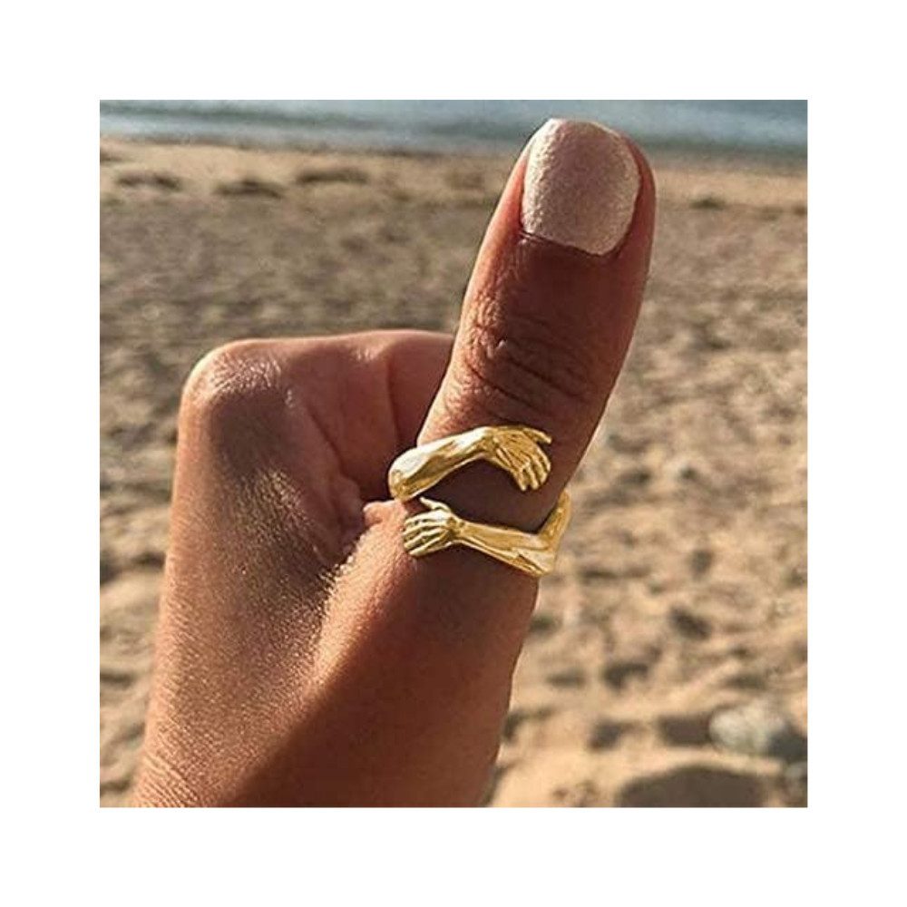 Lisandra Scott Silberring Umarmungsring in 925 Silber und Gold I Ring Liebe günstig online kaufen