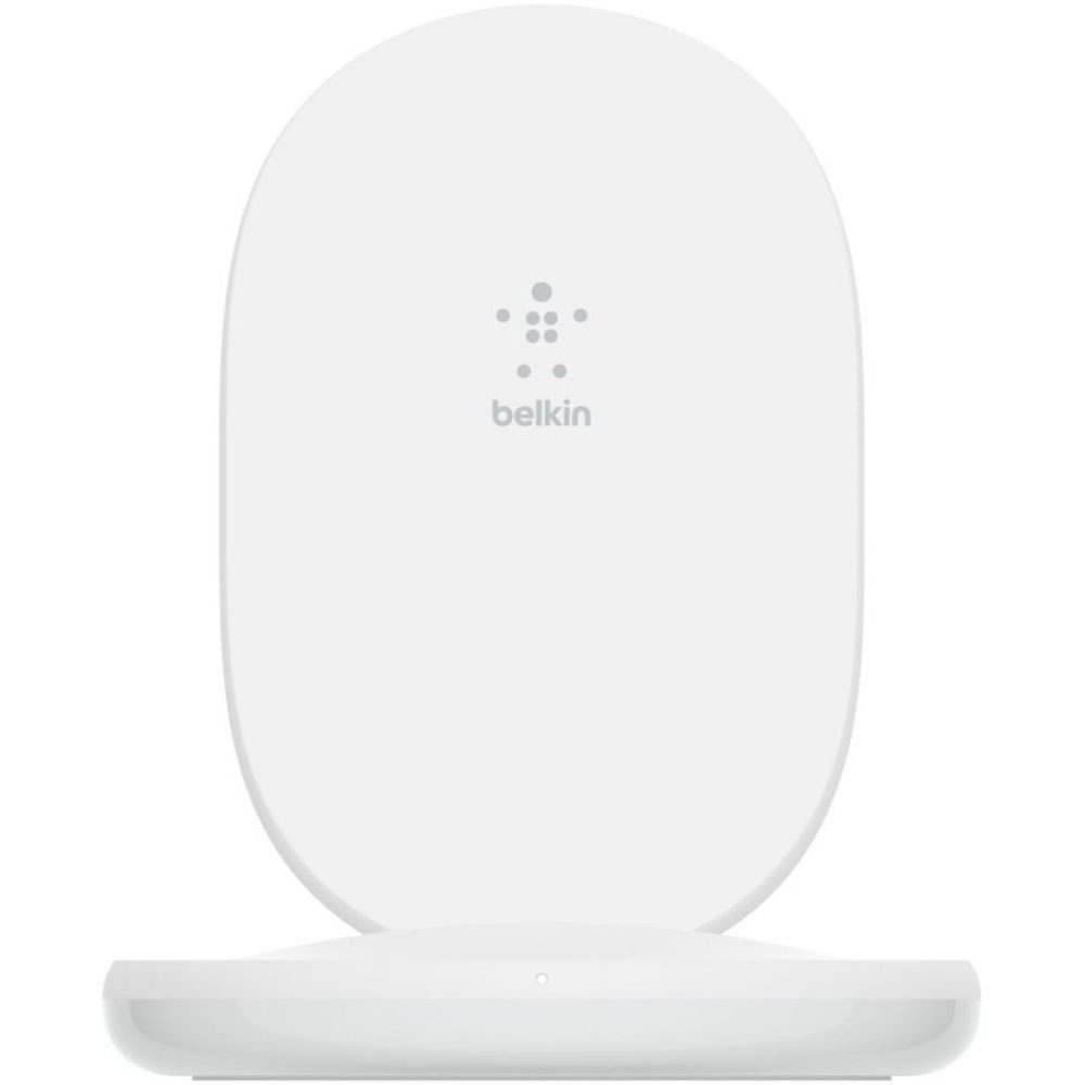 Belkin 15W Wireless Charging Stand & 24W Wall Charger - Ladestation - weiß Ladestation (Schluss mit Kabelsalat, Praktisches Design)