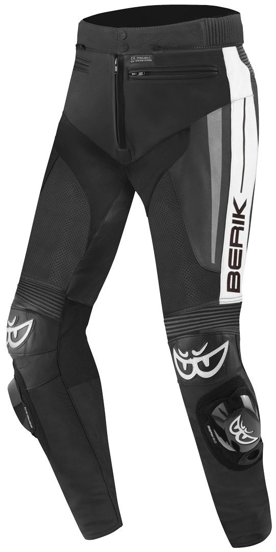 Berik Motorradhose Kendo Motorrad Lederhose Black/White