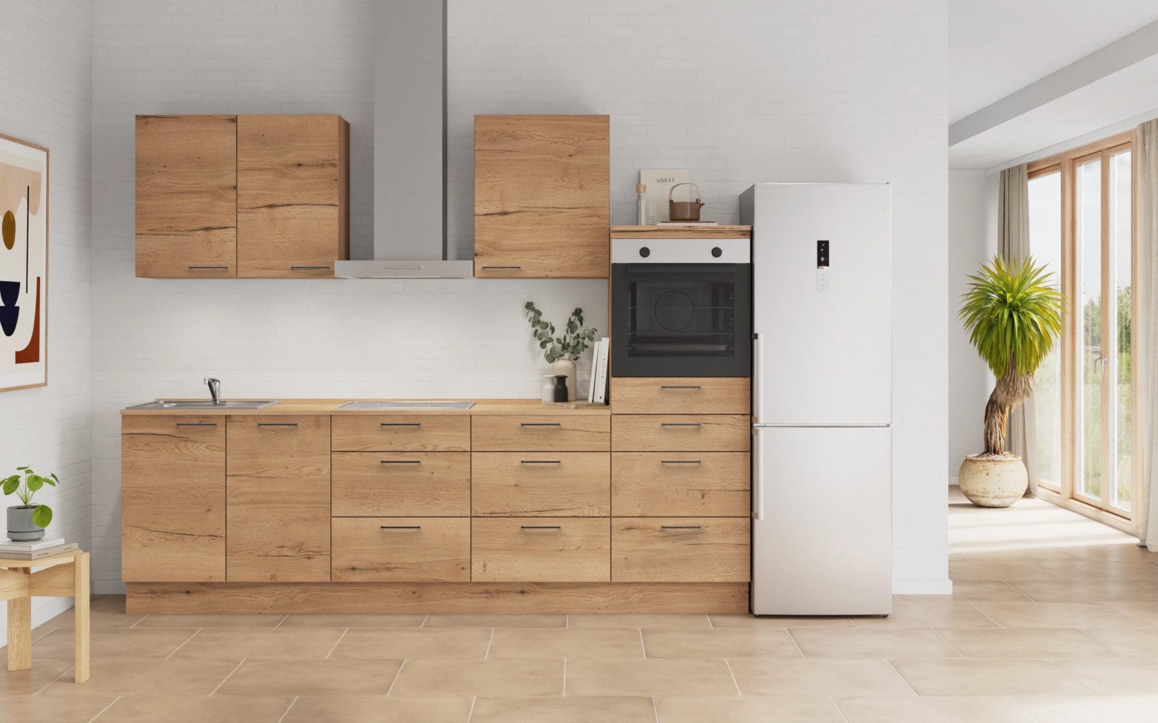 nobilia® Küchenzeile Smula, individuell anpassbar, gratis Küchenplanung mit Profis, (Breite 270 cm), vormontiert, wahlw. mit E-Geräten, inkl. Lieferung