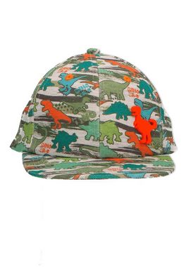 Sterntaler® Baseball Cap Baseball-Cap (1-St) Baseball-Cap - Basecap in Silber bedruckt mit bunten Dinos - Cap für Kinder aus Jersey mit Größenregulierung und UV-Schutz 50+