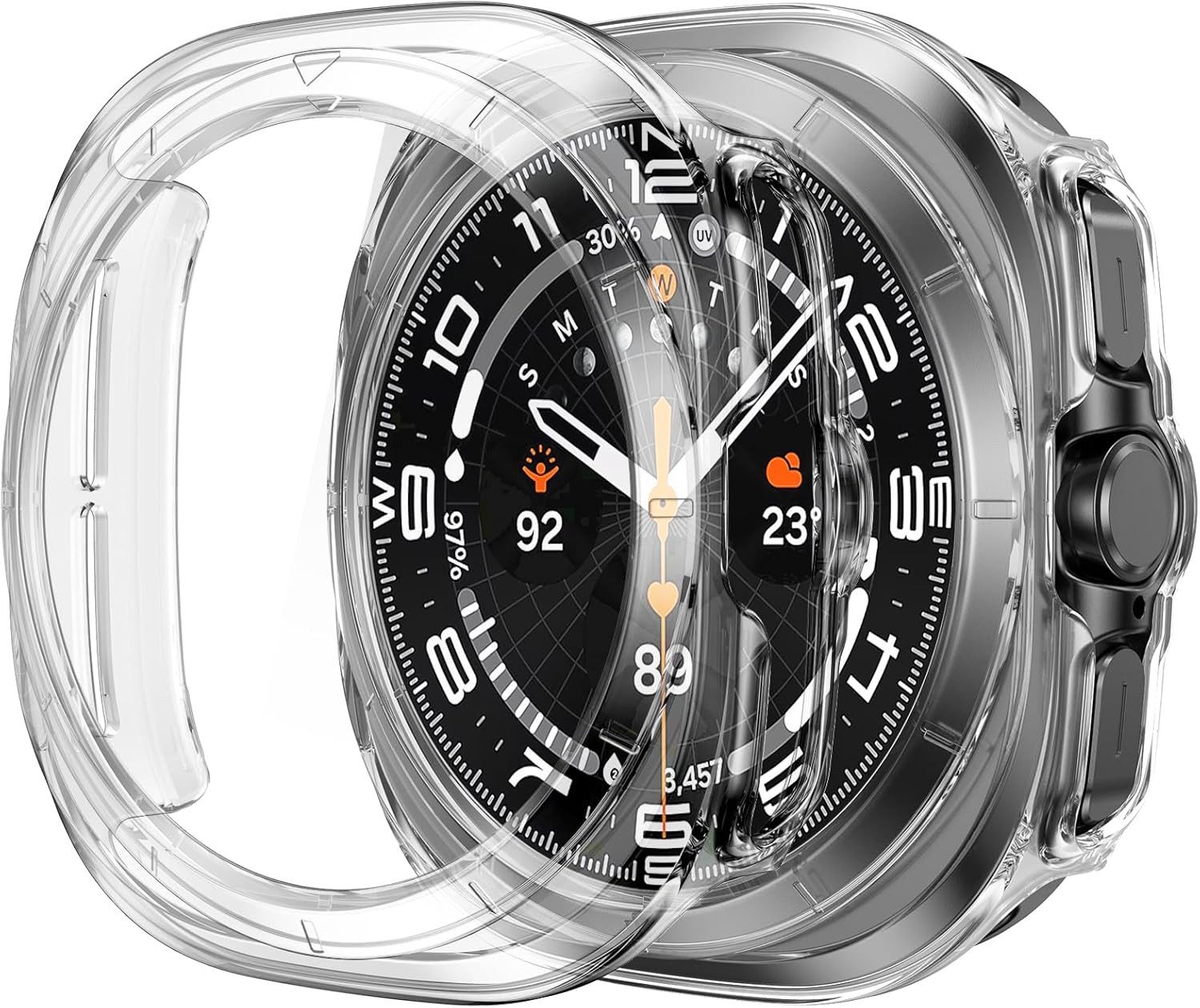 MSM Smartwatch-Hülle Hülle für Samsung Galaxy Watch Ultra 47mm 2025 Schutzglas Panzerfolie