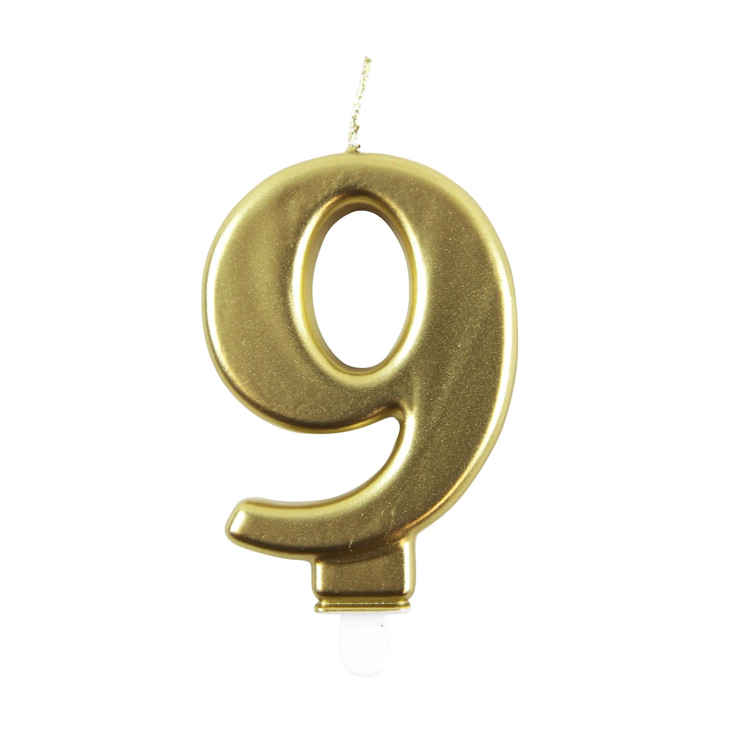 CLAIREFONTAINE Kerzenhalter 6x Goldene Geburstagskerze 9 - 6,3x10,5 cm - Gold 33700-9C, Kerzen