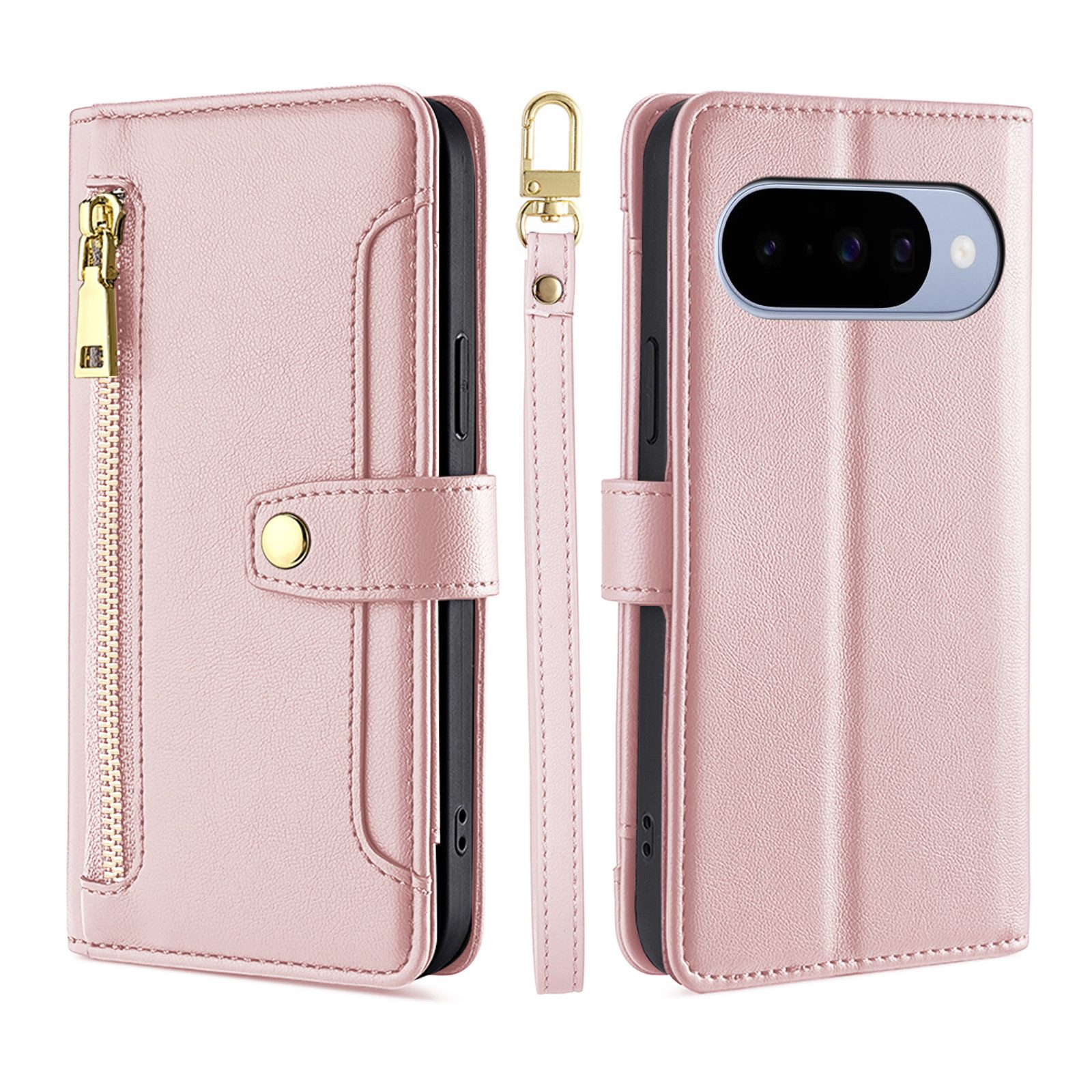 betterfon Handykette für Google Pixel 10 / 10 Pro mit Band Kartenfächer PU Leder Rosa, Hände frei - mit Silikonhülle & Schnur für flexiblen Alltag – Bild 4 von 5
