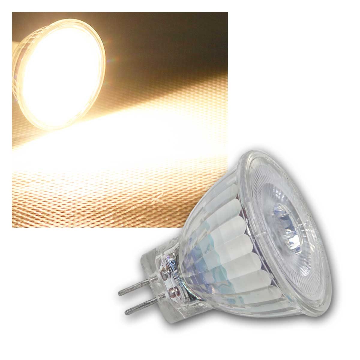 STAR TRADING LED-Leuchtmittel MR11 LED Strahler warmweiß 184lm 2,3W/12V, 36°, warmweiß