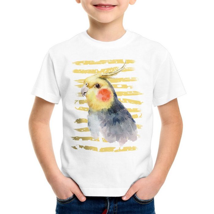 style3 Print-Shirt Kinder T-Shirt Sommer Sittich vogel sommer urlaub