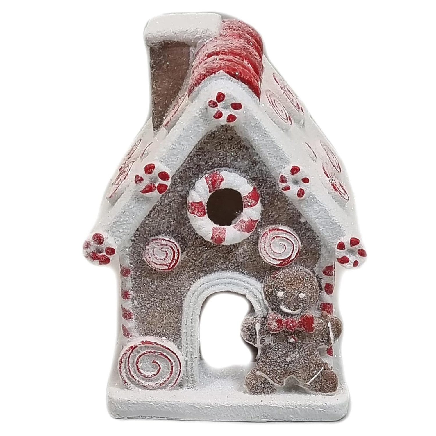 Fachhandel Plus Weihnachtsfigur Deko-Lebkuchenhaus mit Micro-LED-Beleuchtung 14cm, verzaubern Sie Ihr Zuhause mit diesem leuchtenden Lebkuchenhaus