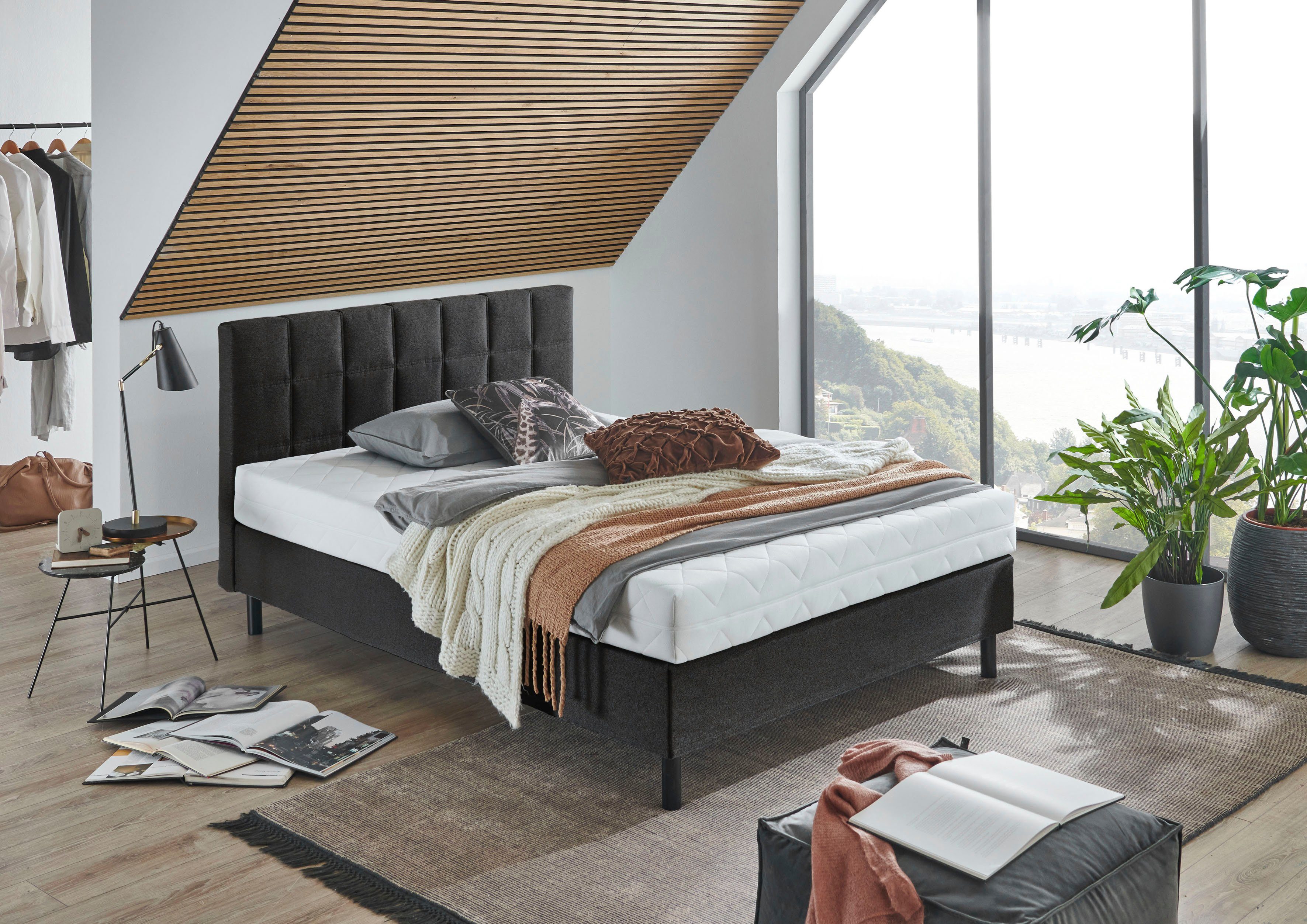 ATLANTIC home collection Boxbett Nikola, Massivholzfüßen, günstig online kaufen