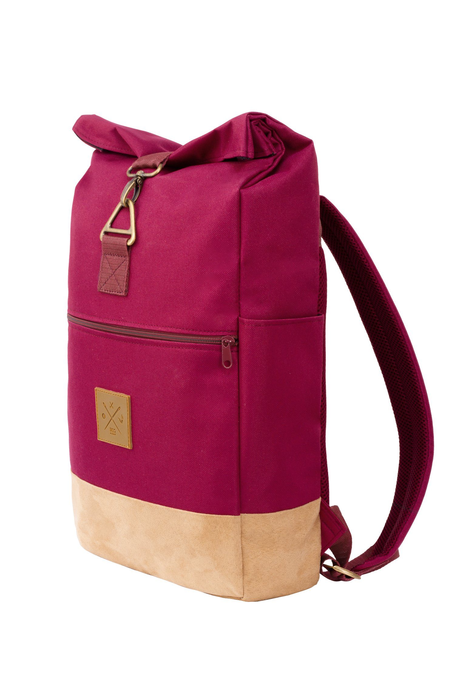 Manufaktur13 Tagesrucksack Timber Wood Roll-Top Backpack - Rucksack (18L), Daypack, Laptopfach, Flaschenhalter