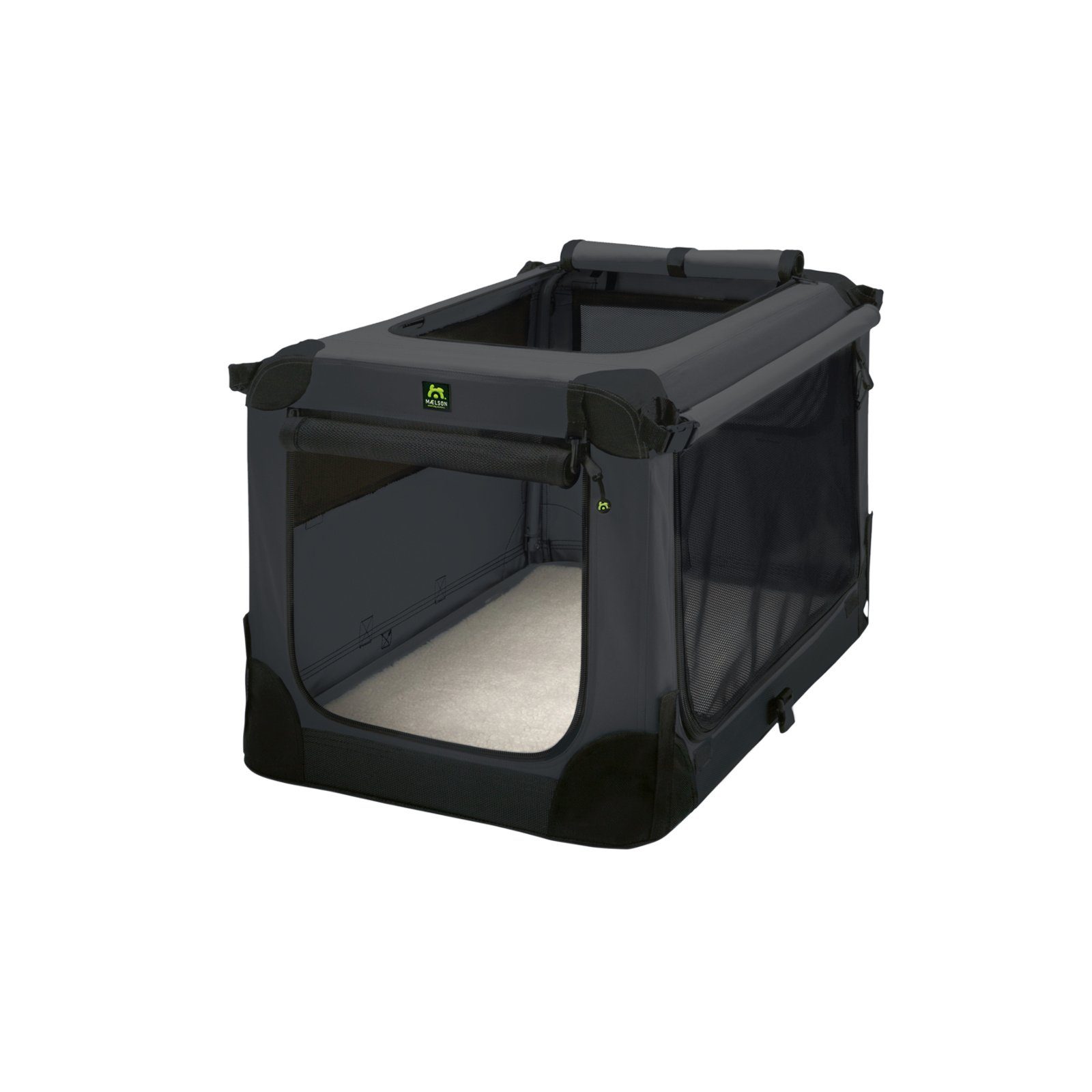MAELSON Tiertransportbox Soft Kennel Transportbox, faltbar, anthrazit, für Hunde und Katzen geeignet