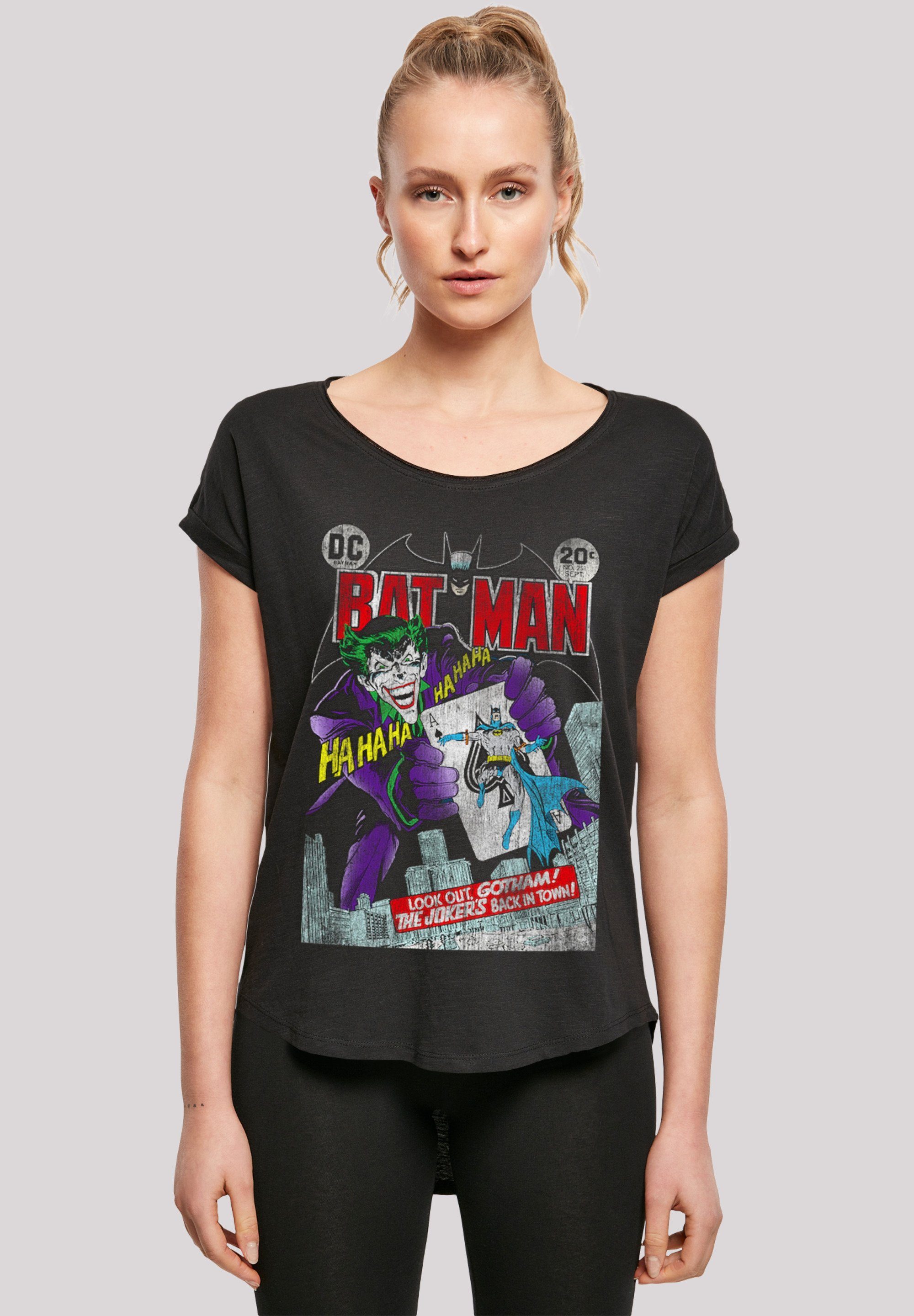 F4NT4STIC T-Shirt Long Cut T-Shirt DC Comics Batman Joker Playing Card  Cover Print