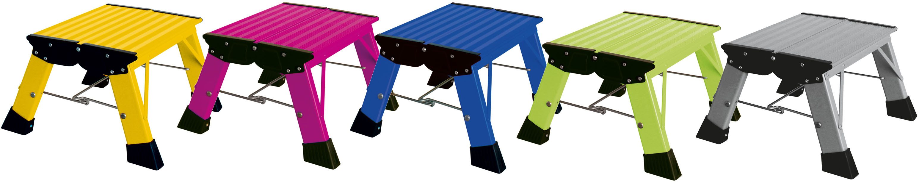 KRAUSE Trittleiter Treppy Plusline Alu, Aluminium, 1x1 Stufen, Arbeitshöhe ca. 220 cm