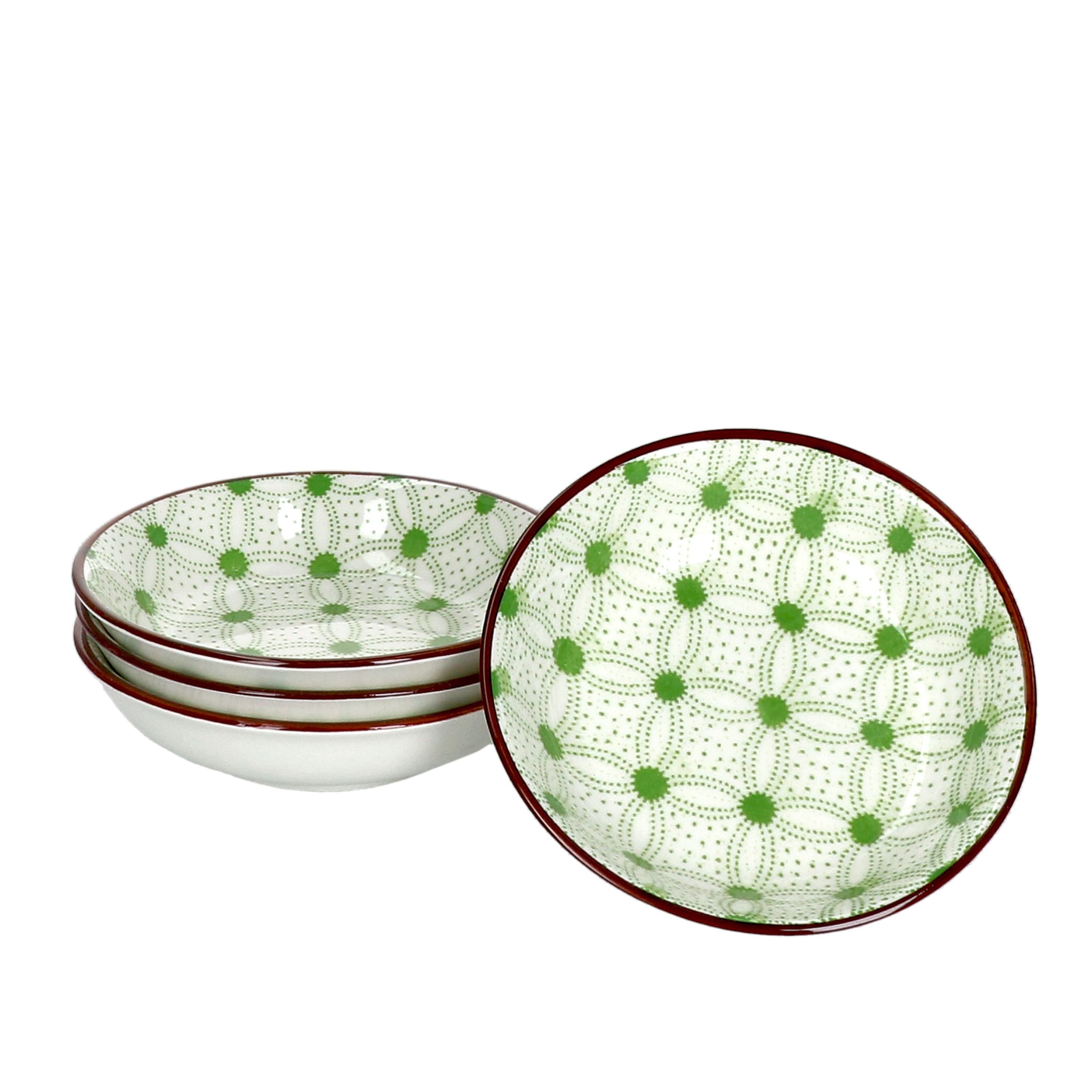 Ritzenhoff & Breker Servierschale 4er Set Schale flach 9,5cm Lime Rio - Ritzenhoff 744804, Porzellan