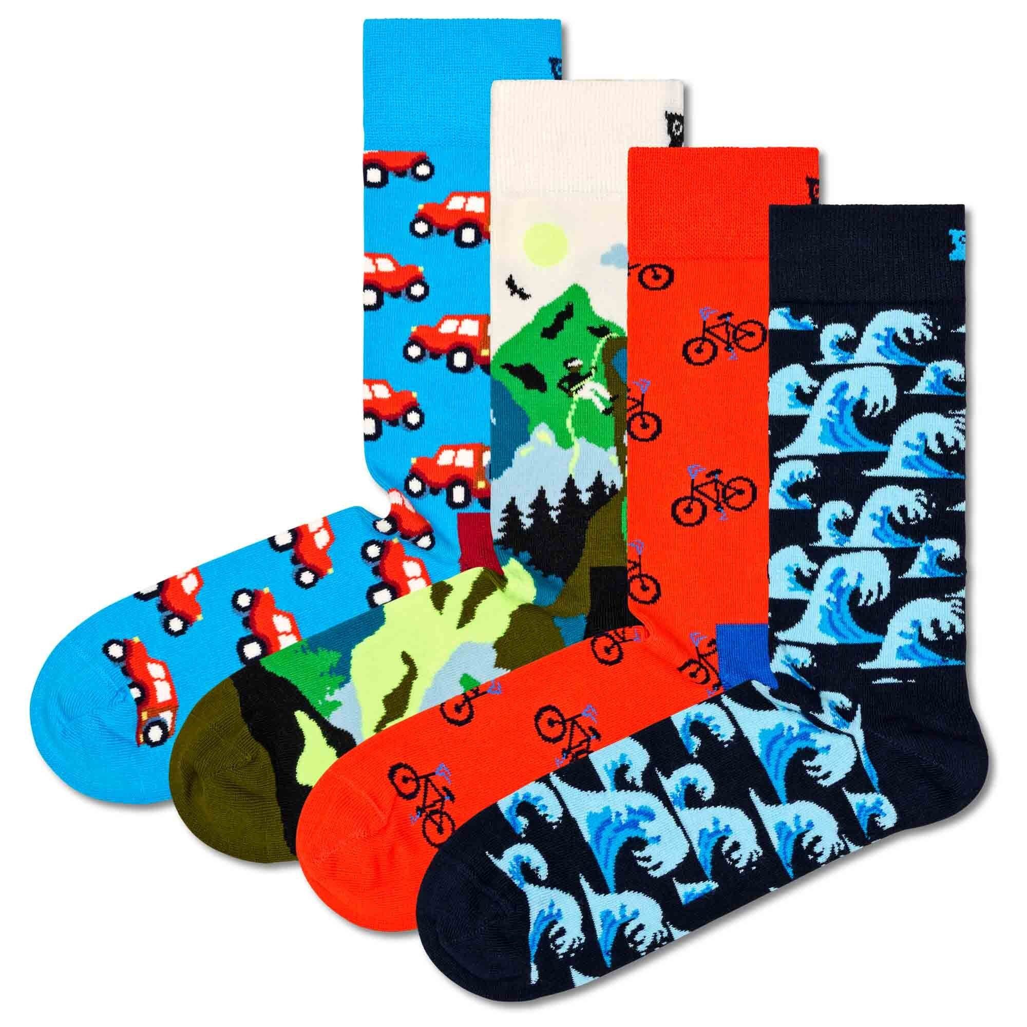 And Socken, Pack Unisex Socks Happy 4er Out About Kurzsocken Geschenkbox