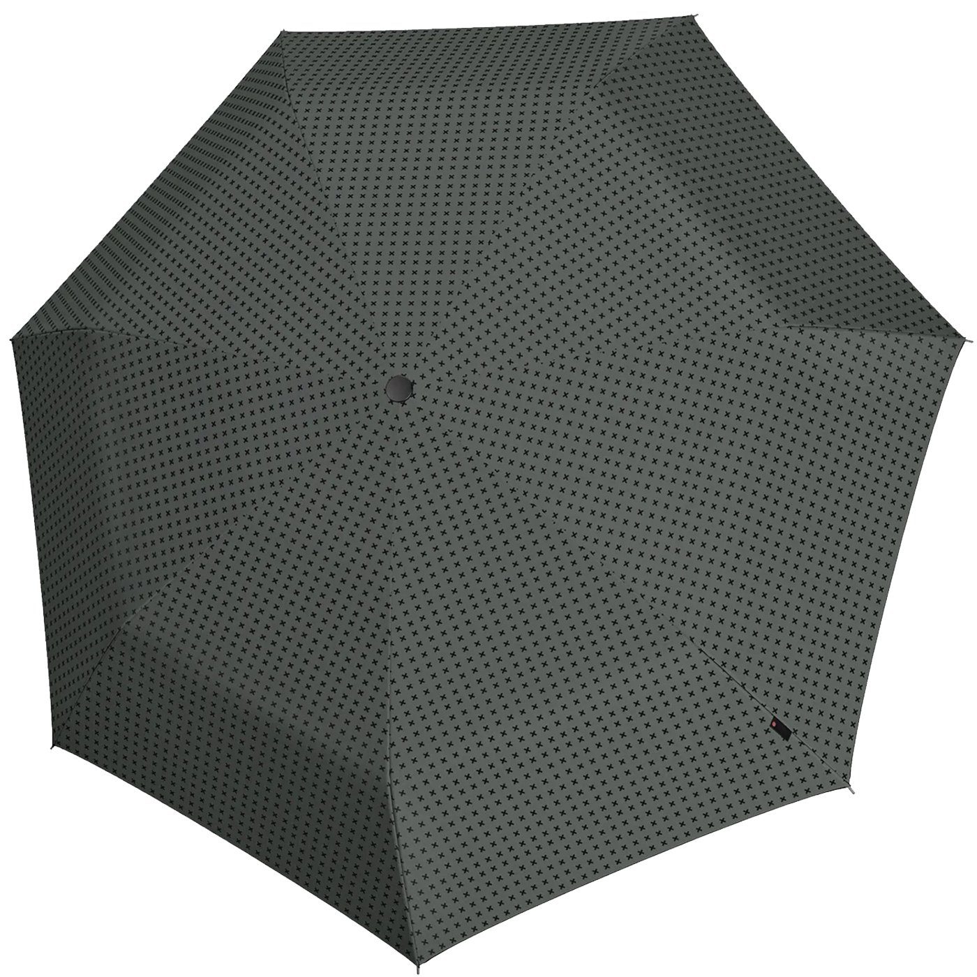 Super Taschenregenschirm Knirps® kompakte X1 grau Begleiter ecorepel-Technologie Mini leichte, - 2Cross, kleine, der mit