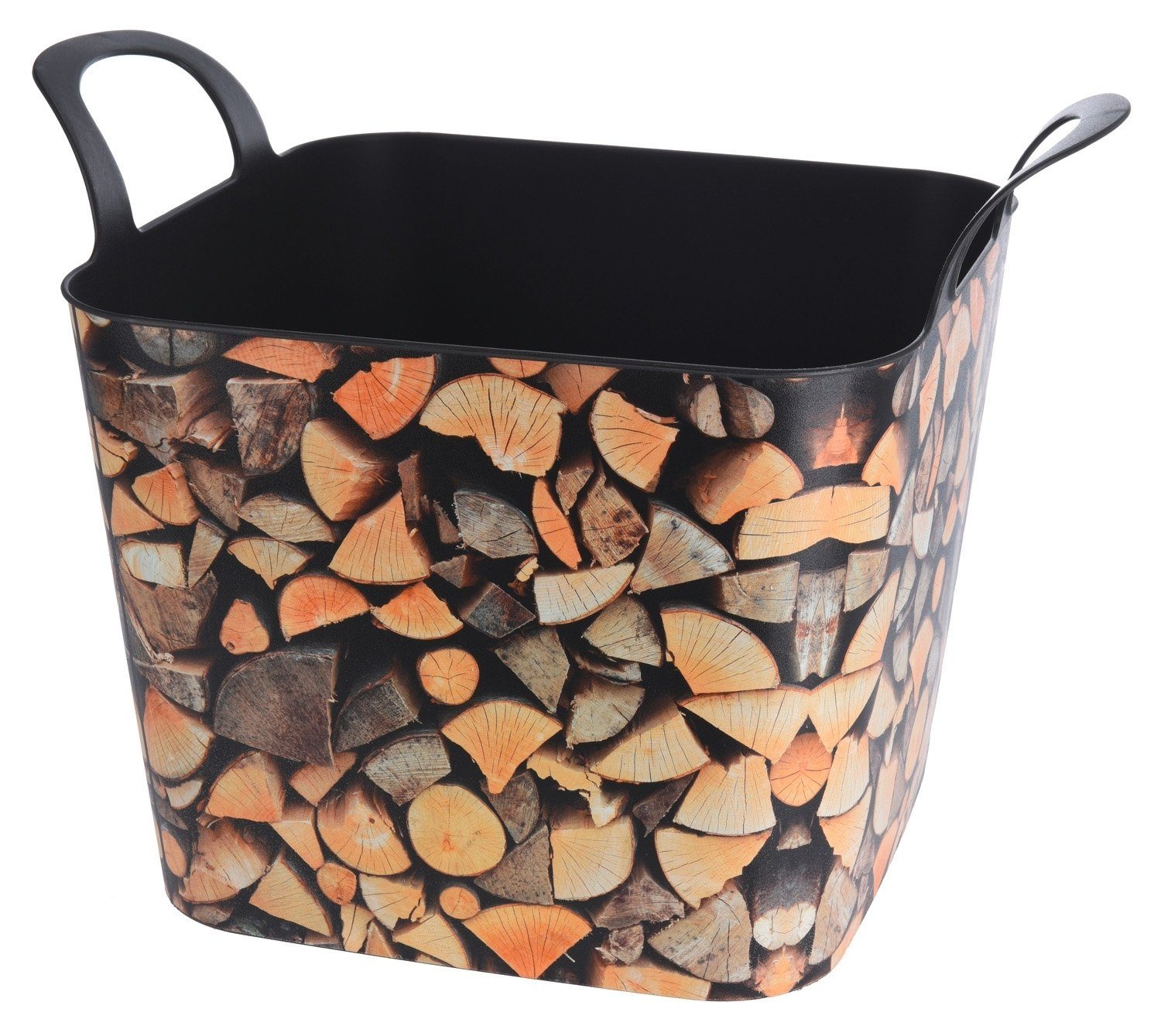 Allzweckkorb CAGO, Braun, Schwarz, Kunststoff, in Holzoptik, (1 St), 38 x 38 cm, mit Griffen