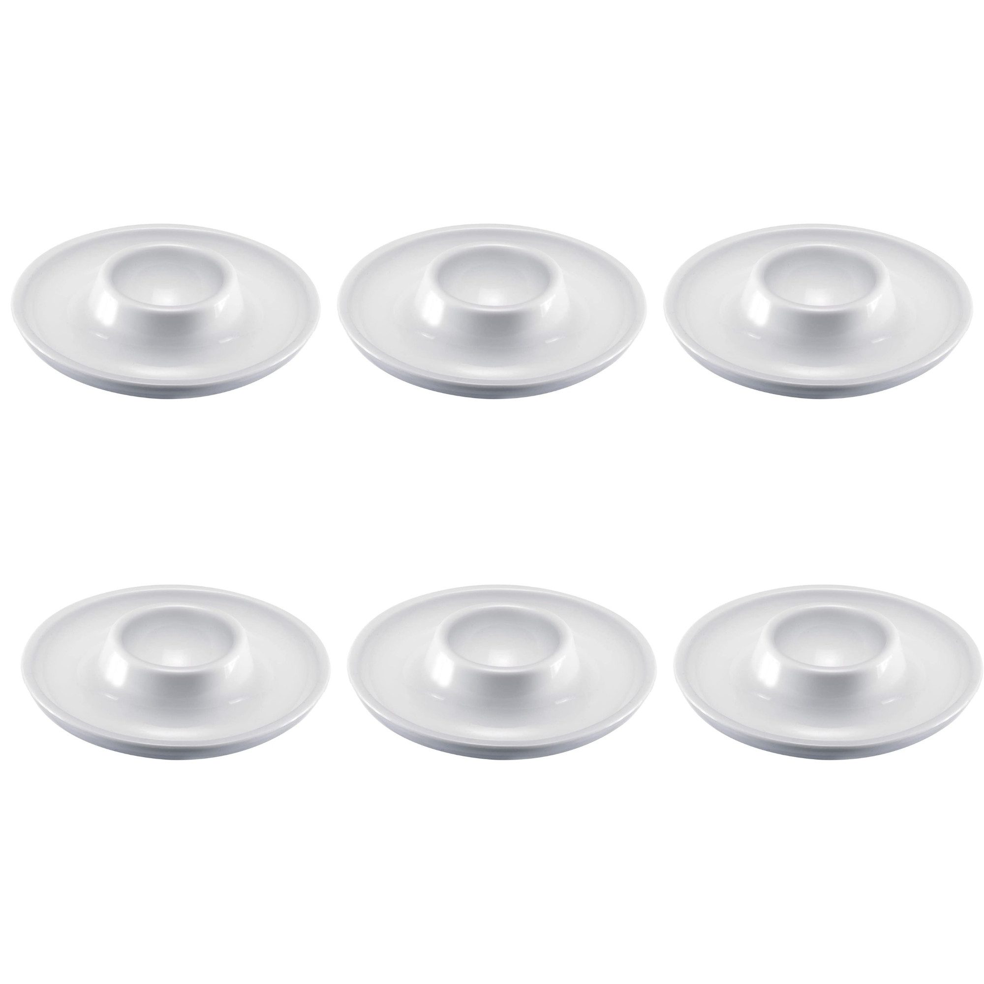 WESTMARK Eierbecher 6 Stk., rund, stapelbar, ø 10 cm, Punto, Weiß