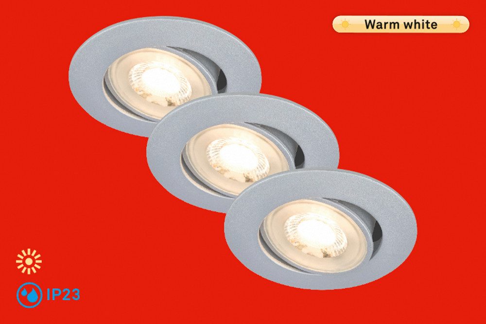 Briloner Leuchten LED Einbauleuchte SHOW, LED fest integriert, 90x24 mm, Wohnzimmer, Flur