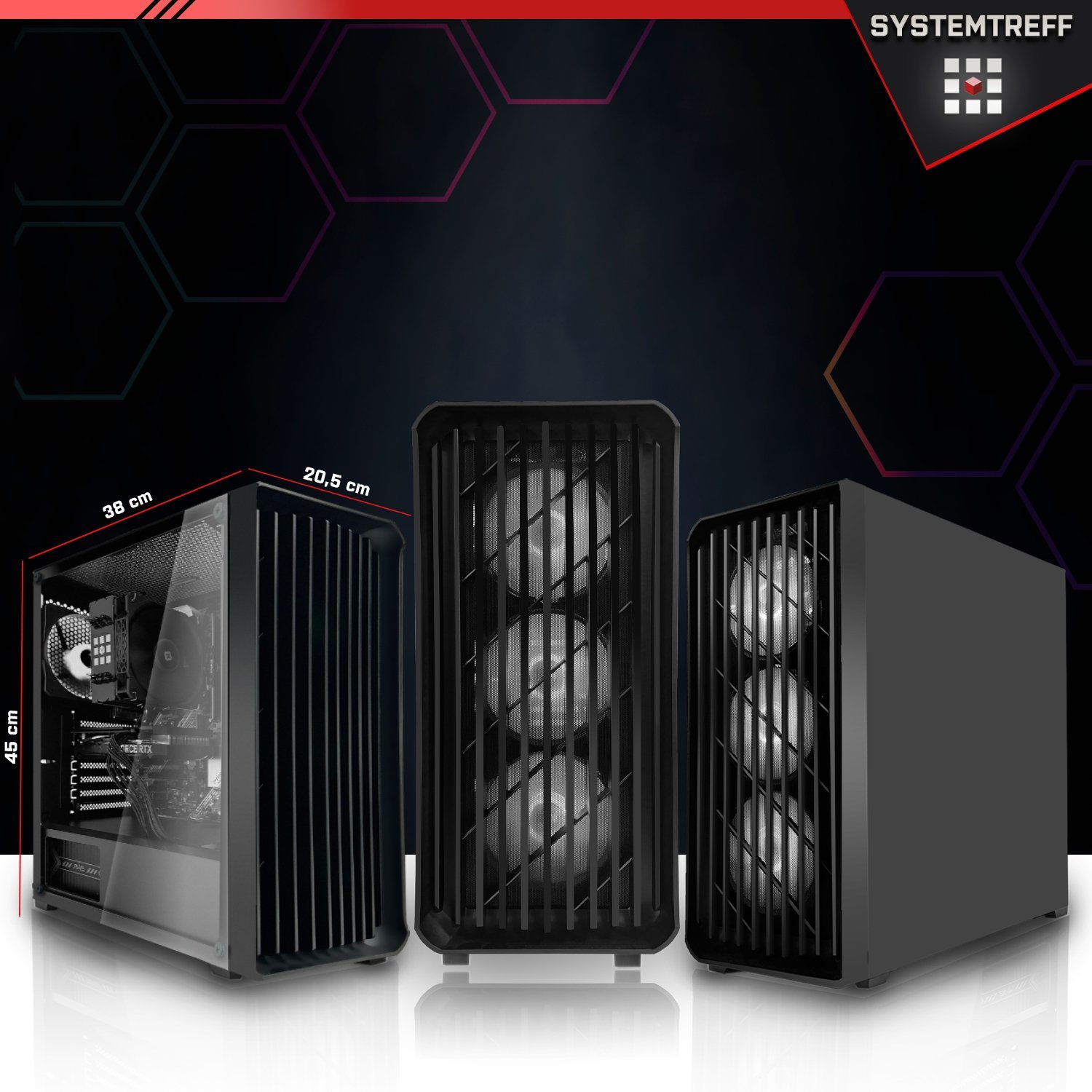 SYSTEMTREFF Intel Core i5-12400 mit Nvidia GeForce GT 710 2GB PC (Intel 12400 12400, GT 710, 16 GB RAM, 512 GB SSD, Luftkühlung)