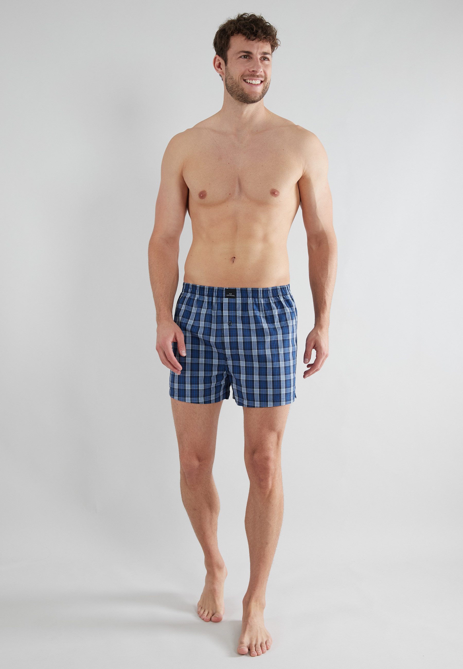 GÖTZBURG Boxershorts GÖTZBURG Herren Boxershort blau kariert 2er Pack (2-St günstig online kaufen