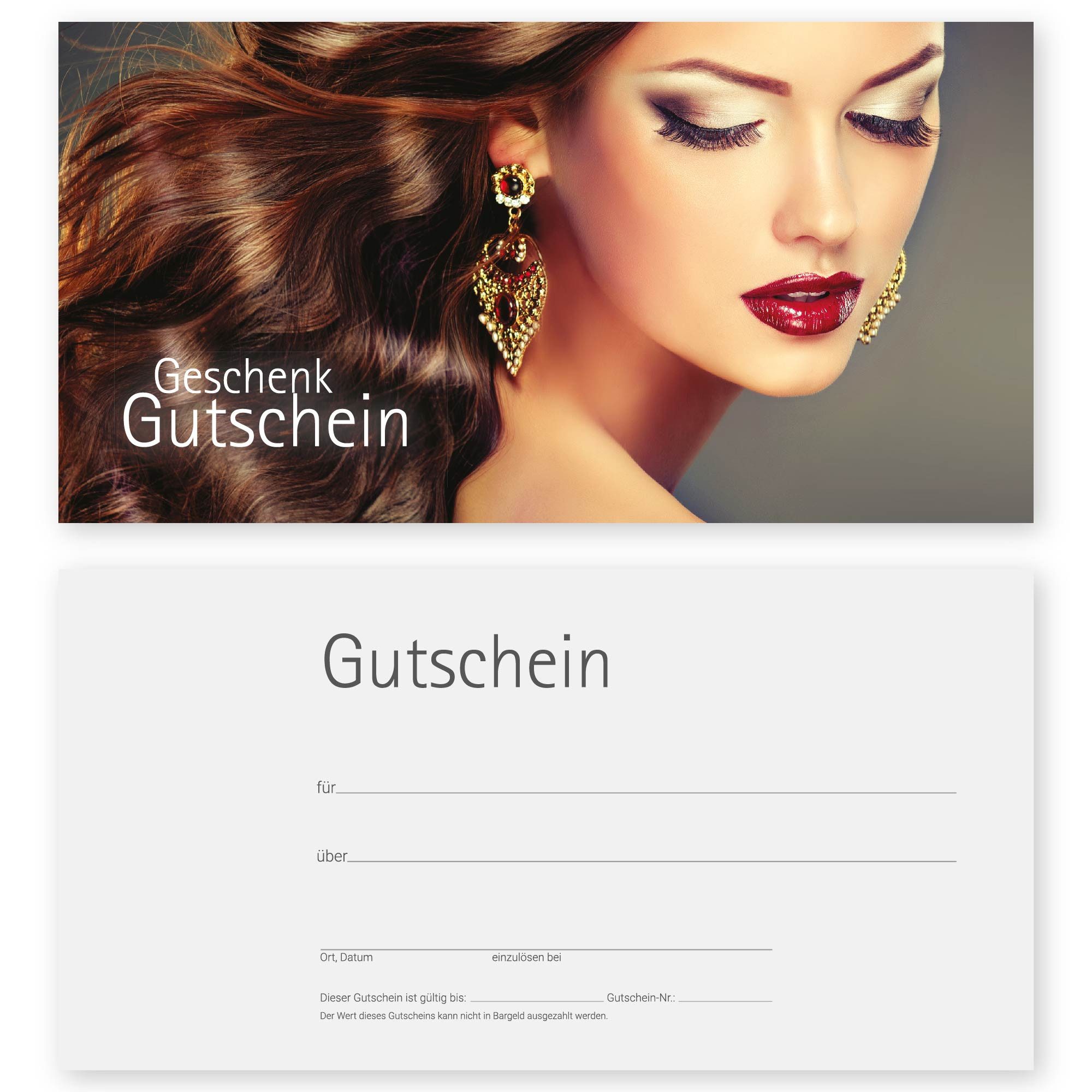 cosmeticPlus Geschenkkarte 50 Gutscheinkarten für Frisöre, Barber und Styling zum Verkaufen