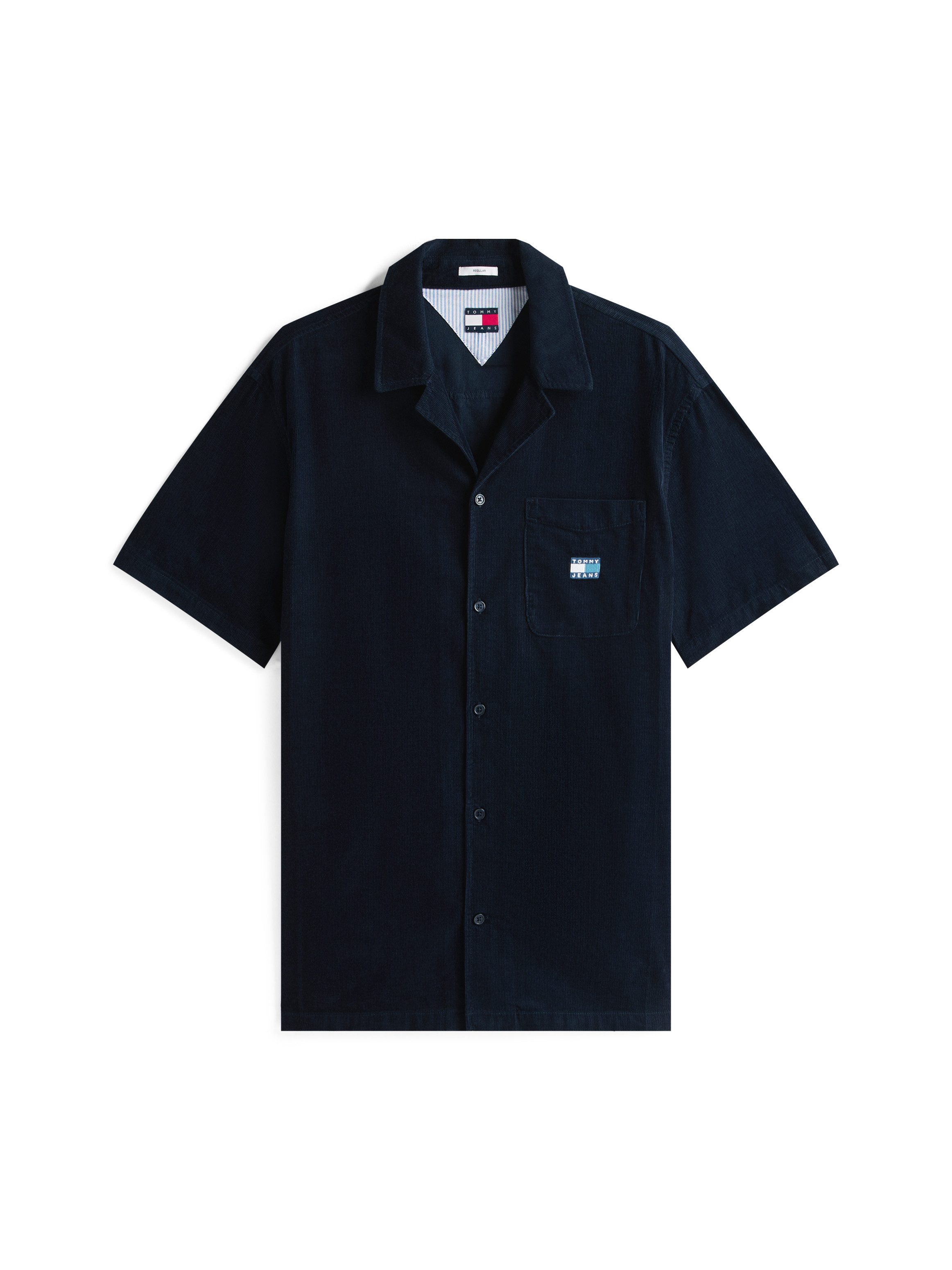 Tommy Jeans Kurzarmhemd TJM CORD REG CAMP SHIRT Mit Rundhalsausschnitt