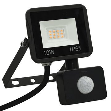 vidaXL Flutlichtstrahler LED-Fluter mit Sensor 10W Warmweiß