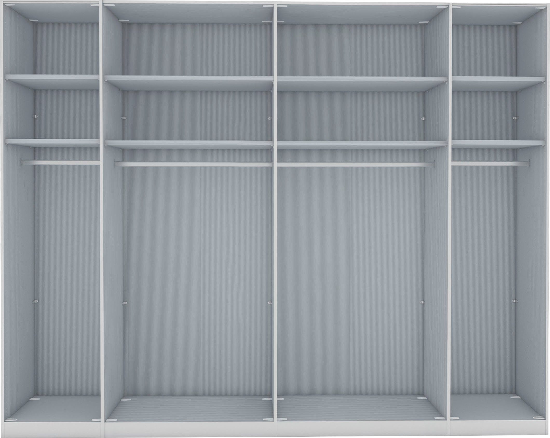 WIEMANN Kleiderschrank Monaco mit Teil-Glasfront sowie hochwertige Beschläge inkl. Dämpfung