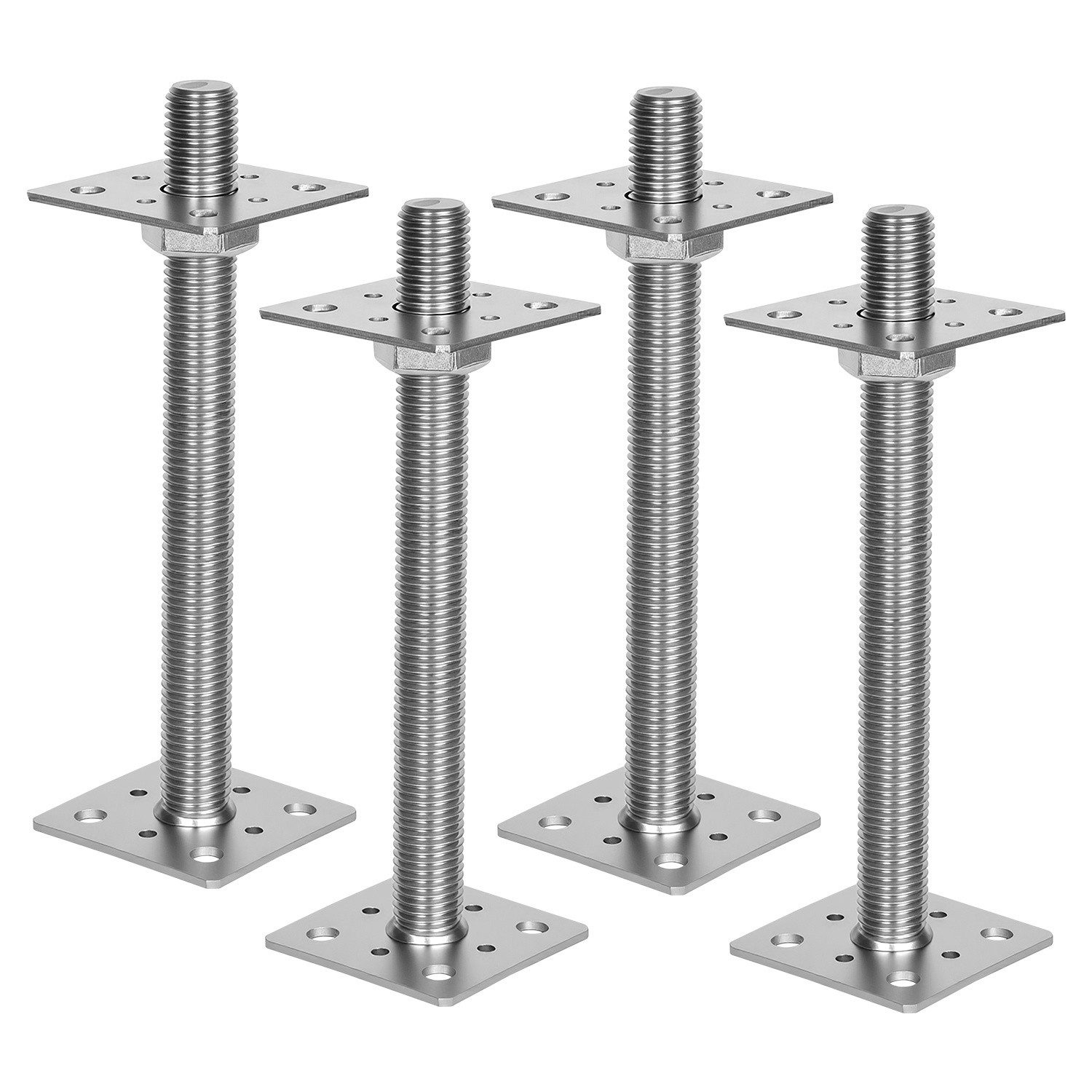 Clanmacy Pfostenträger Pfostenträger höhenverstellbar 30–250 mm – für Zaun, Silber 4PCS