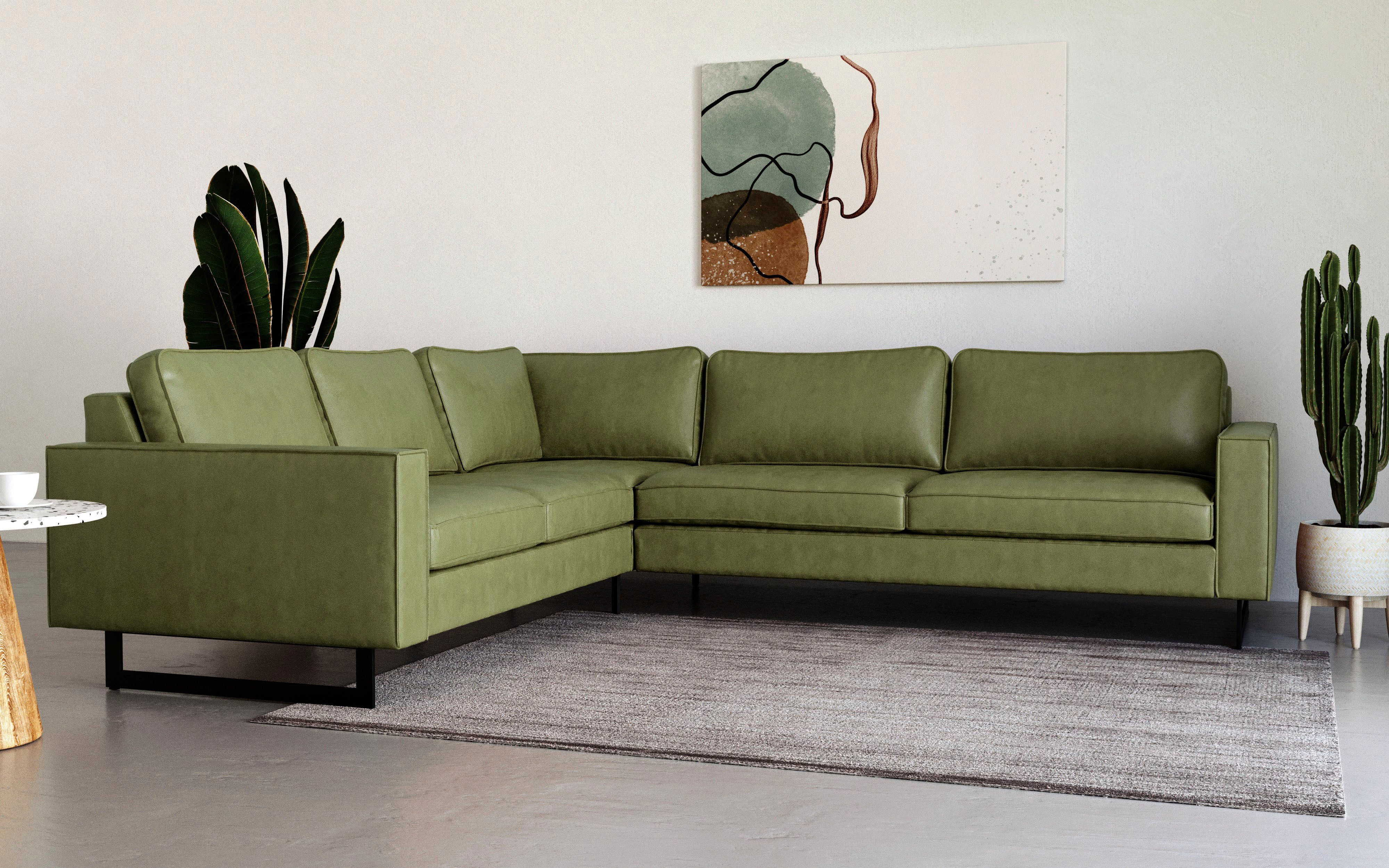Places of Style Ecksofa "Pinto, XXL, 250/290 cm, langer Schenkel, Ottomane" günstig online kaufen