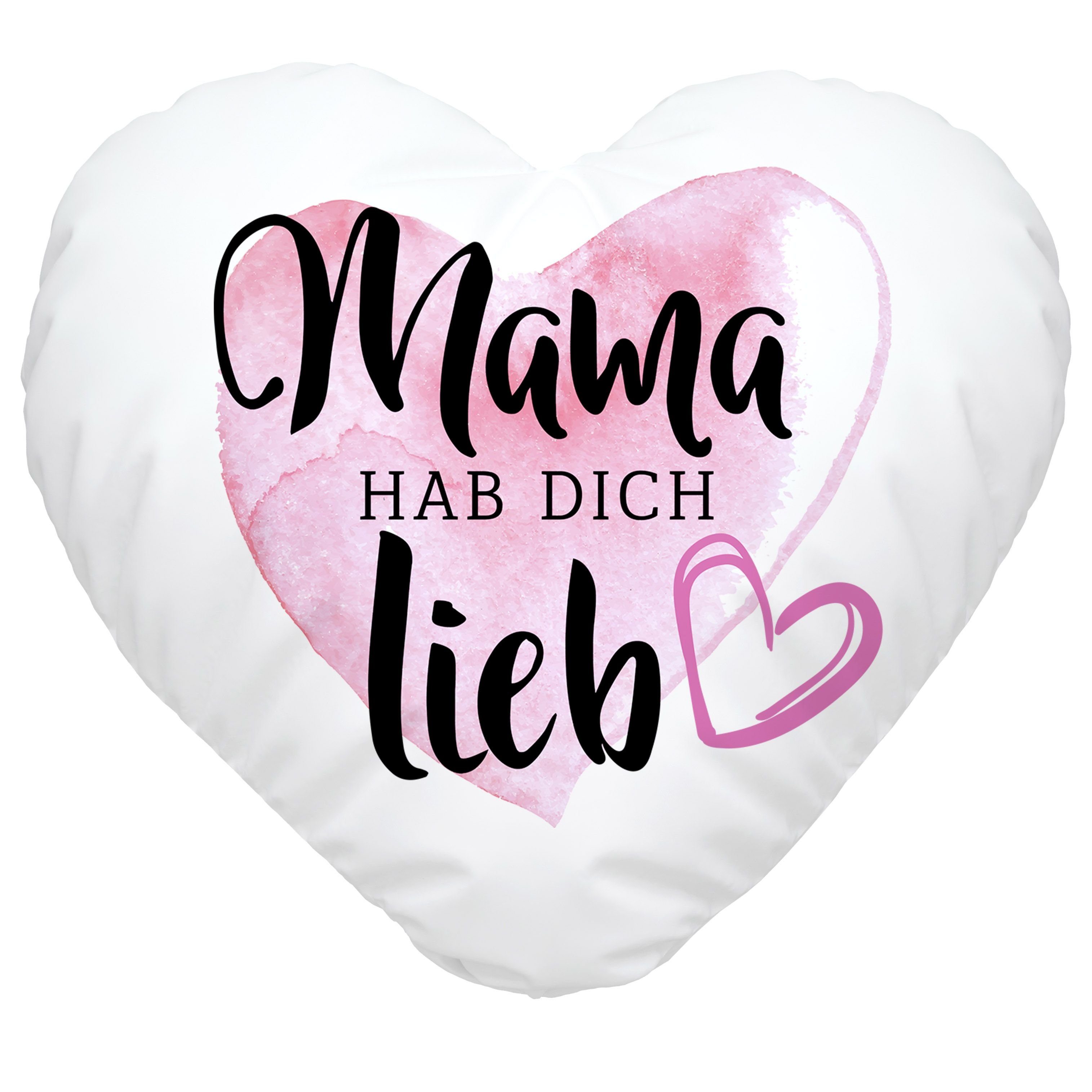 SpecialMe Dekokissen Herzkissen Mama hab dich lieb Geschenk für Mama Muttertag Danke sagen kleine Aufmerksamkeit SpecialMe®