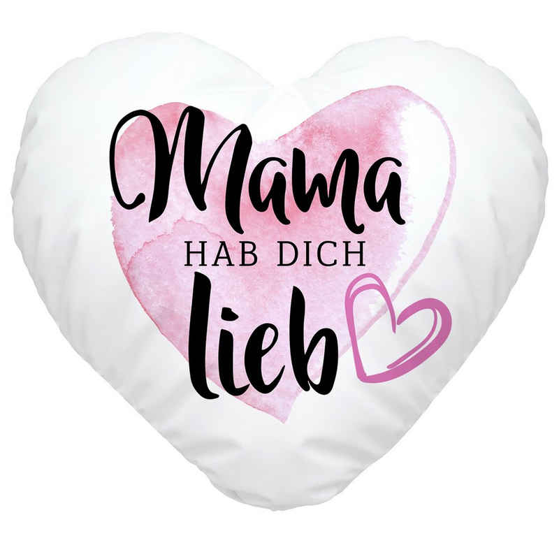 SpecialMe Dekokissen »Herzkissen Mama hab dich lieb Geschenk für Mama Muttertag Danke sagen kleine Aufmerksamkeit SpecialMe®«
